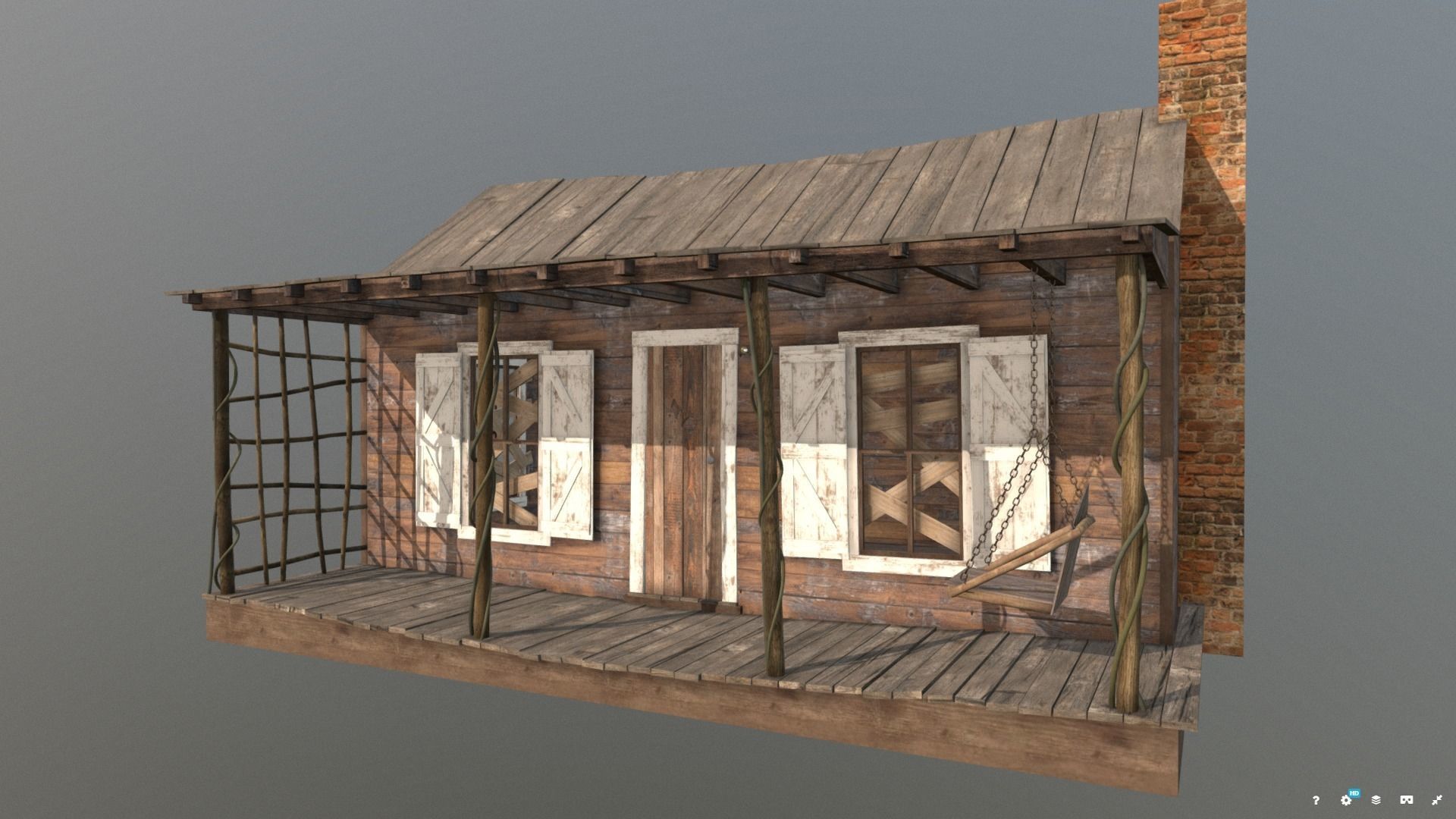 Evil Dead Cabin Low-poly 3D model_7