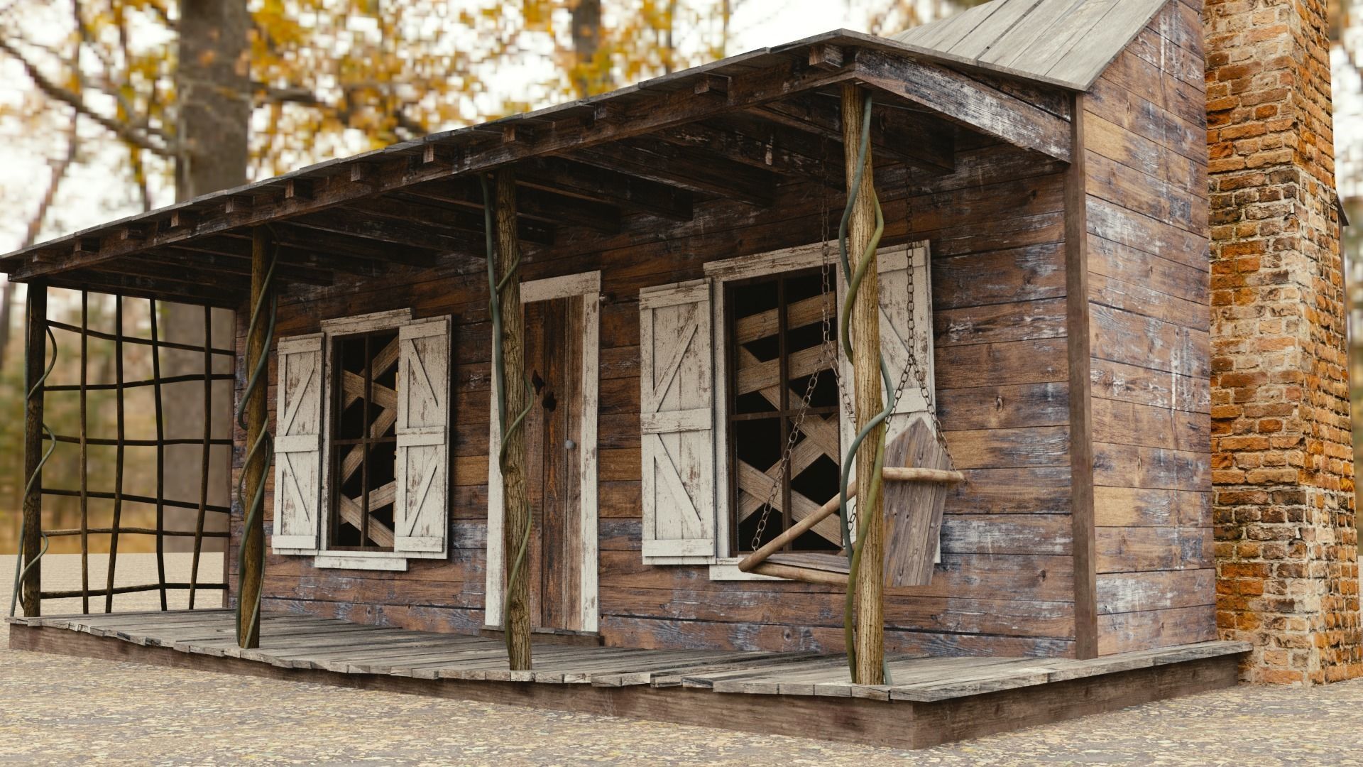 Evil Dead Cabin Low-poly 3D model_5