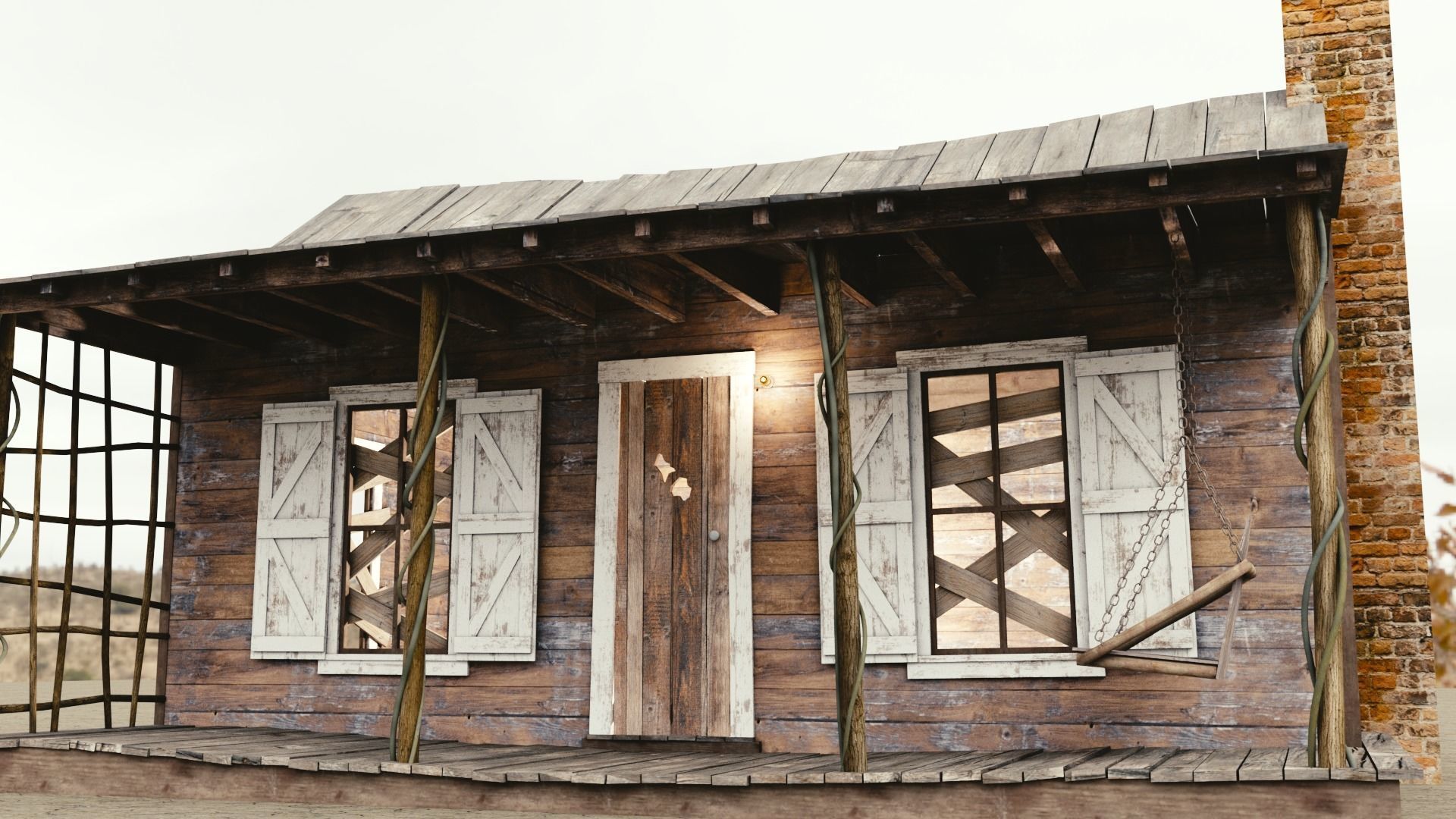 Evil Dead Cabin Low-poly 3D model_3