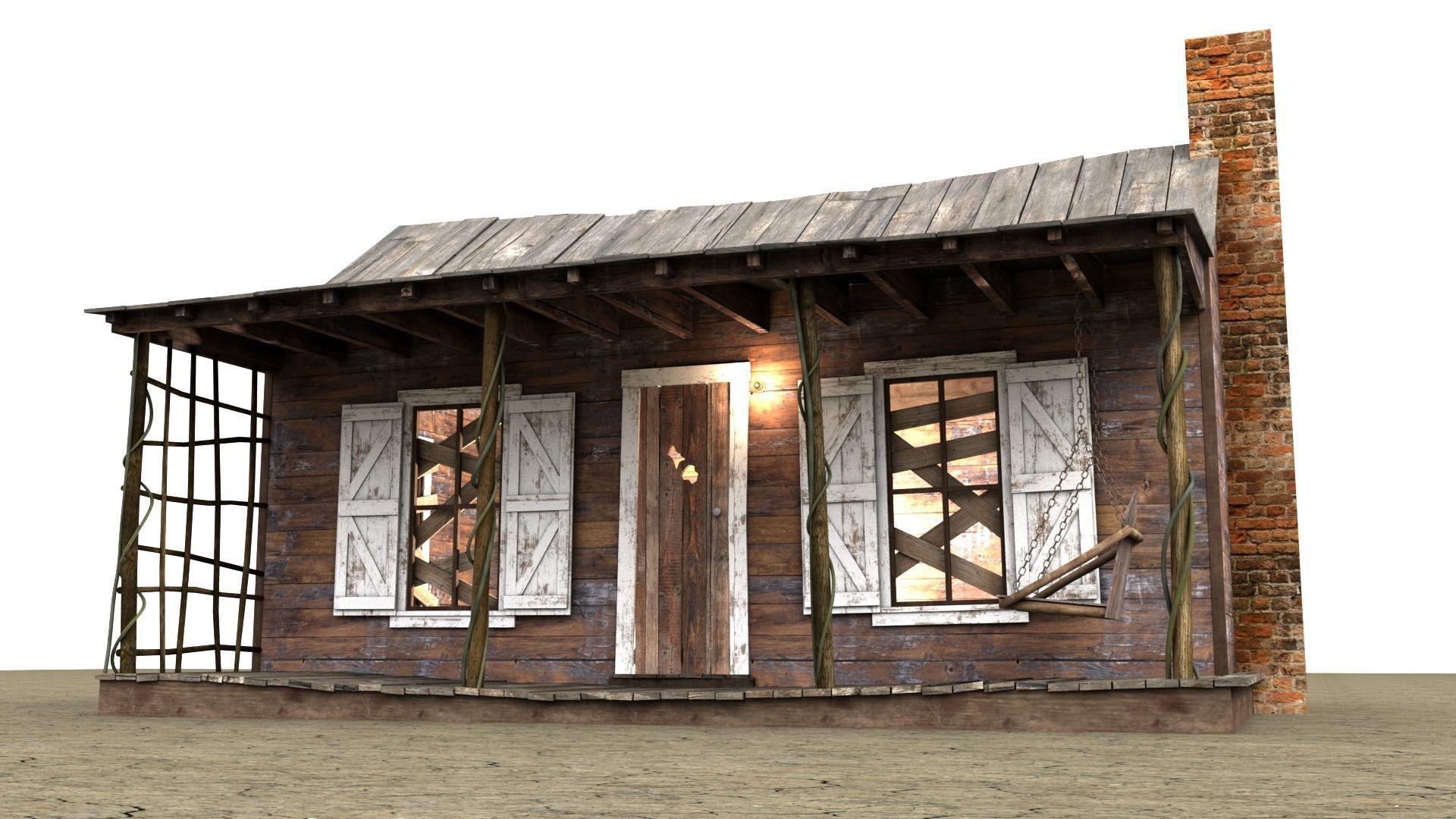 Evil Dead Cabin Low-poly 3D model_14