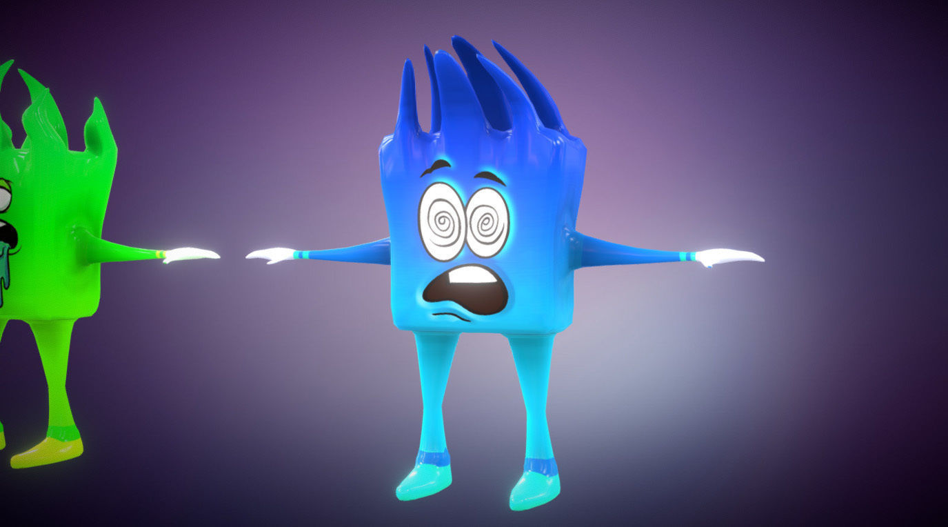 Box Mans Free low-poly 3D model_5