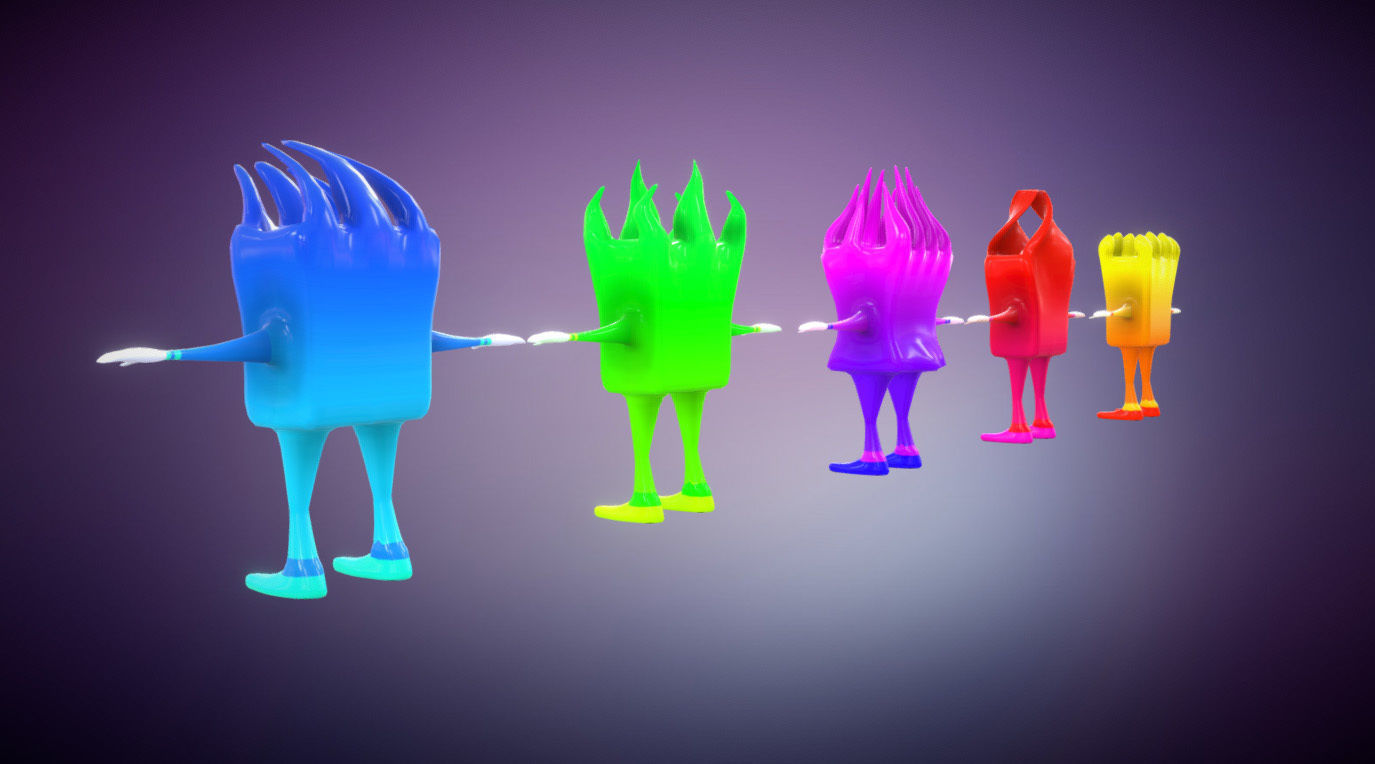 Box Mans Free low-poly 3D model_6