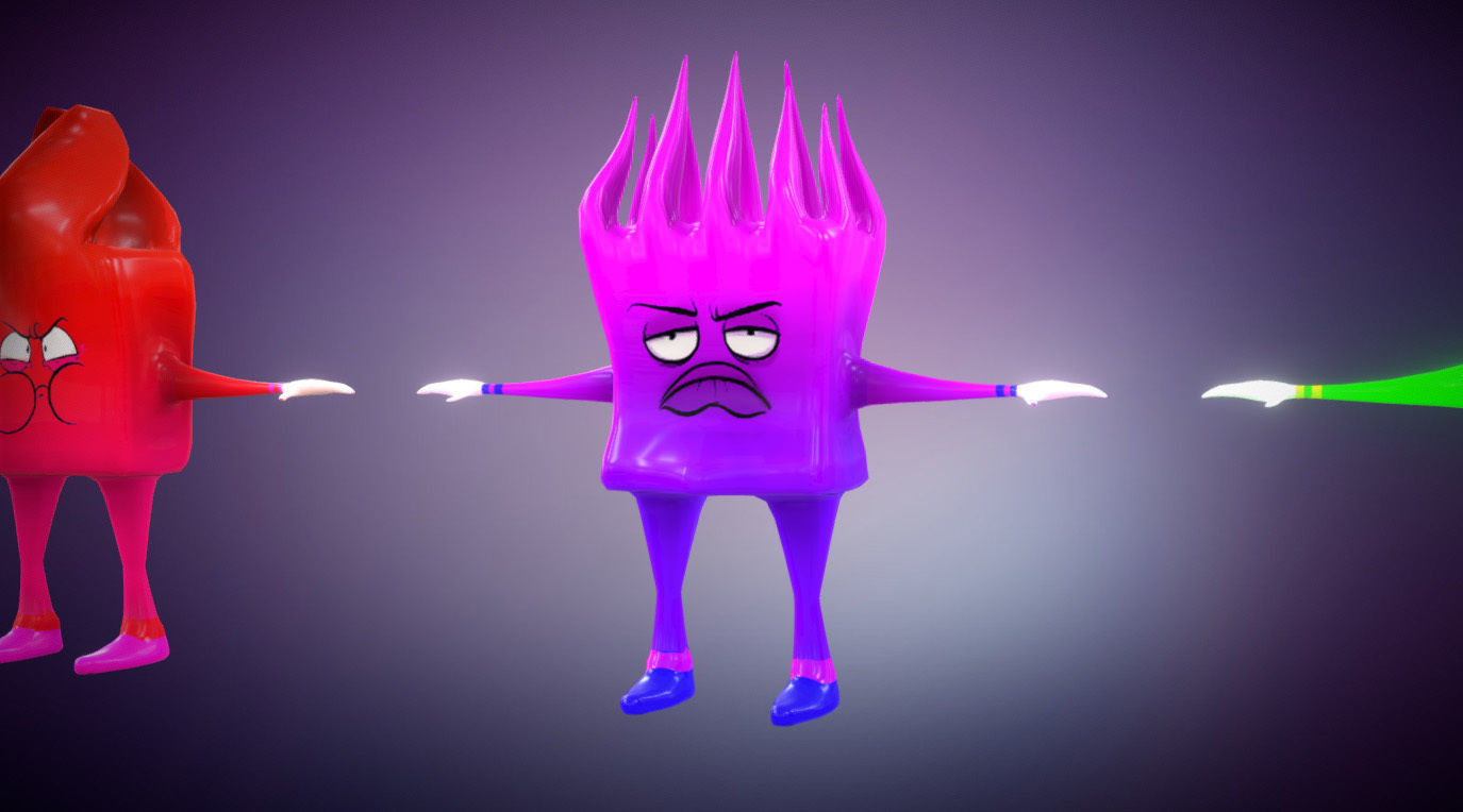 Box Mans Free low-poly 3D model_3