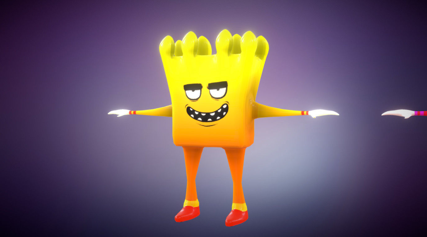 Box Mans Free low-poly 3D model_1