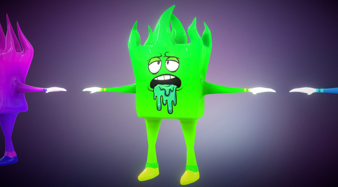 Box Mans Free low-poly 3D model_4