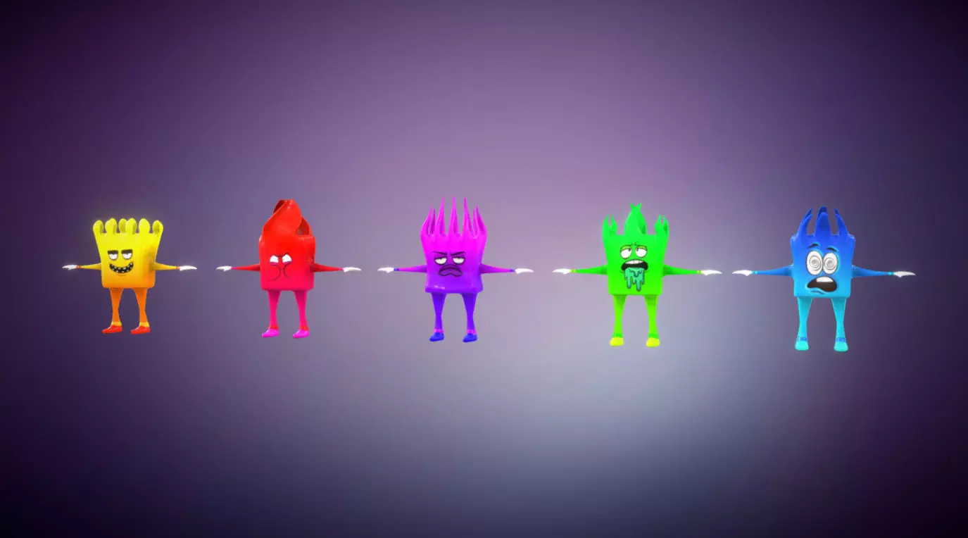 Box Mans Free low-poly 3D model_0