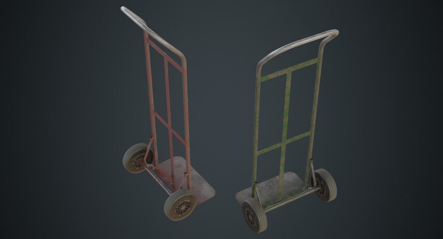 Hand Truck 4B Low-poly 3D model_1