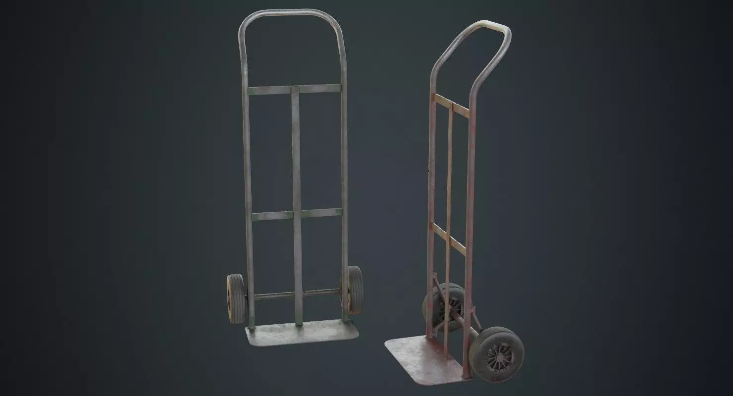 Hand Truck 4B Low-poly 3D model_0