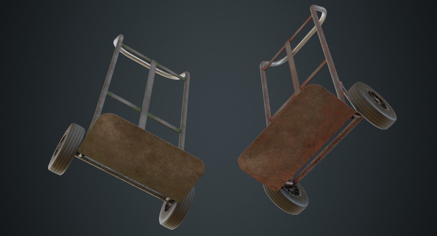 Hand Truck 4B Low-poly 3D model_2