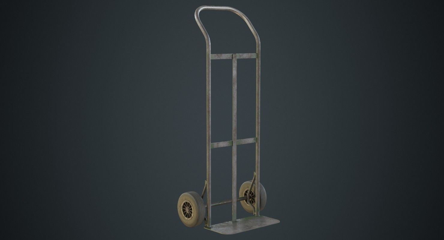 Hand Truck 4B Low-poly 3D model_4