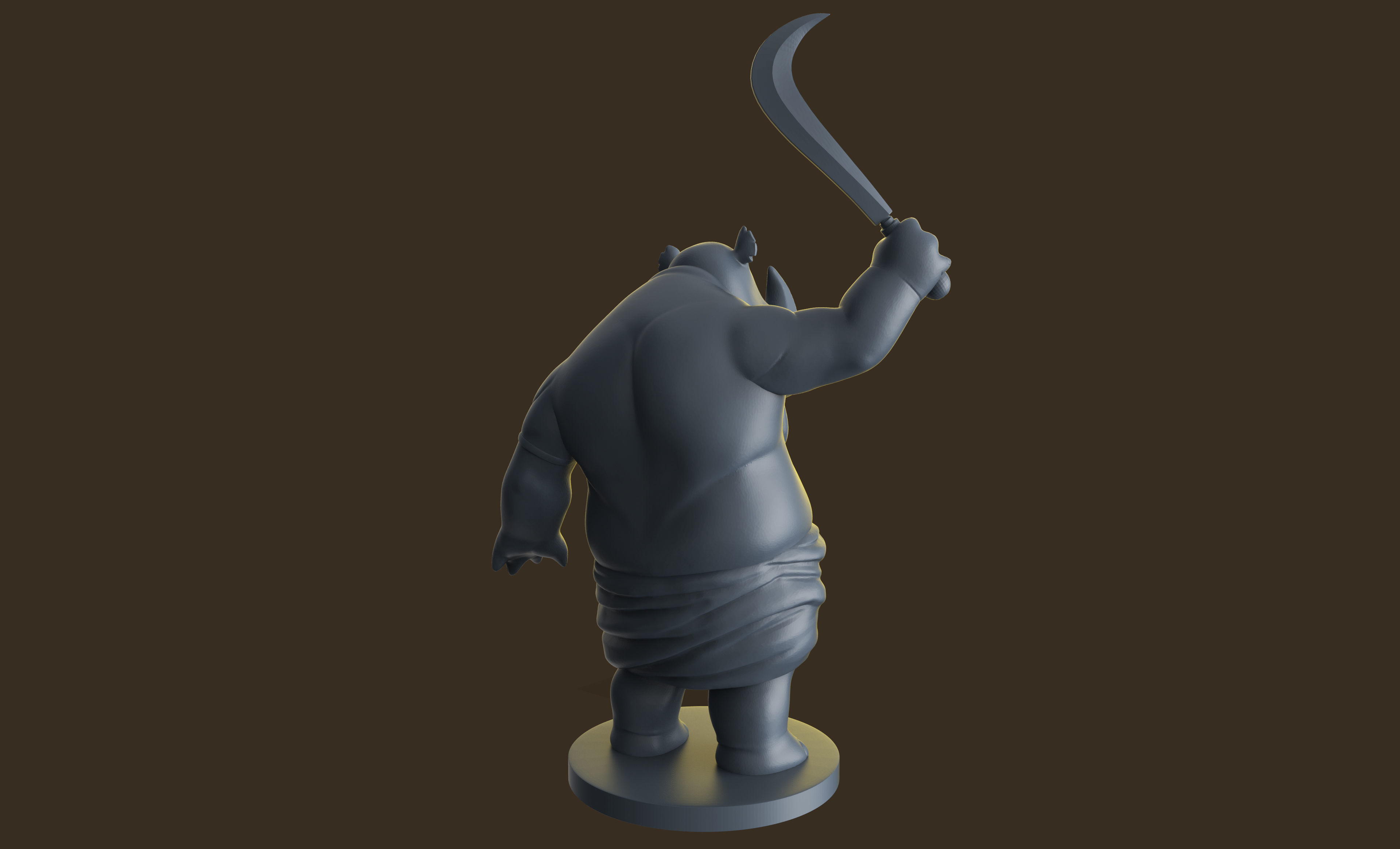 Indian Rhino Cartoon   3D print model_7