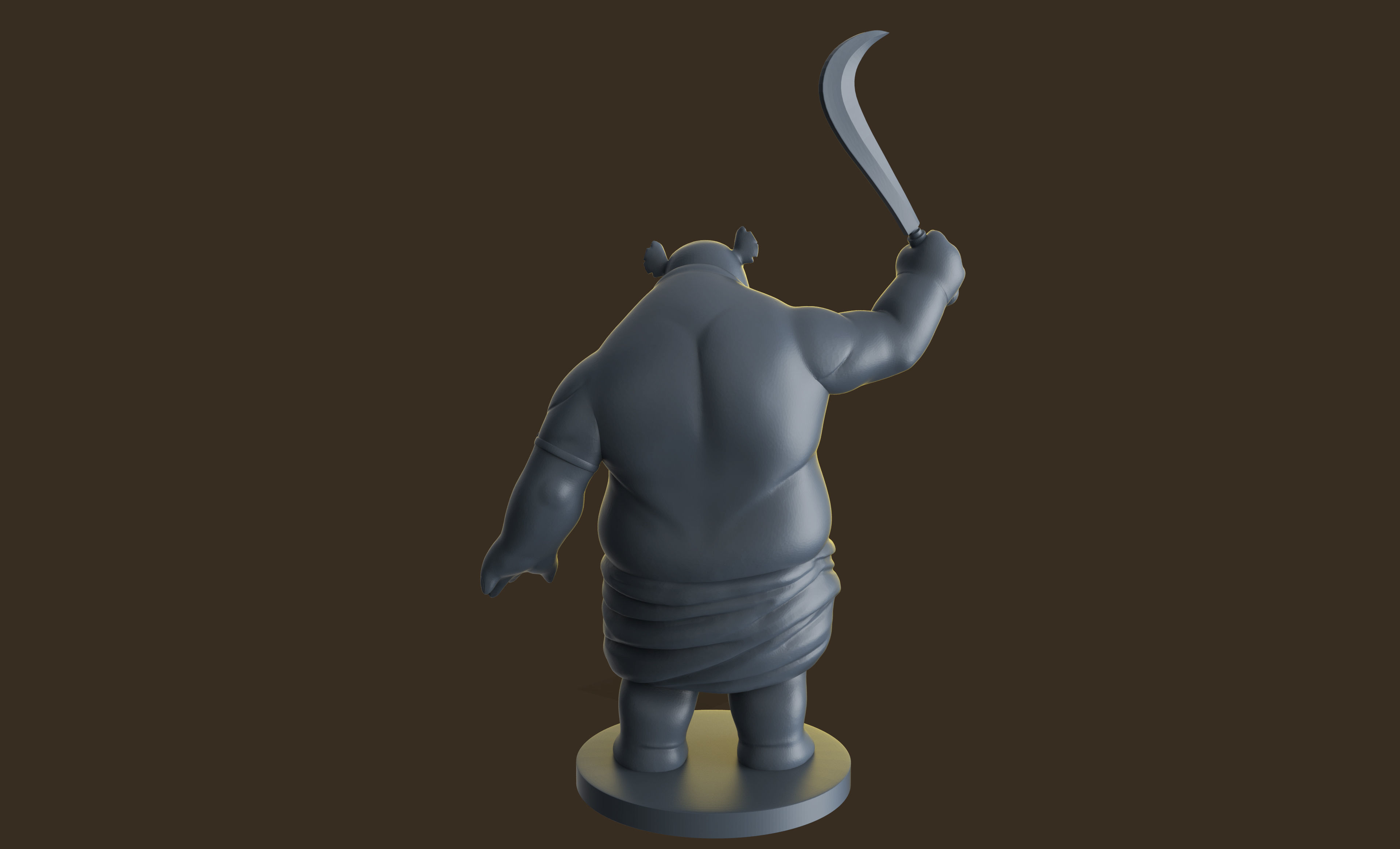 Indian Rhino Cartoon   3D print model_8