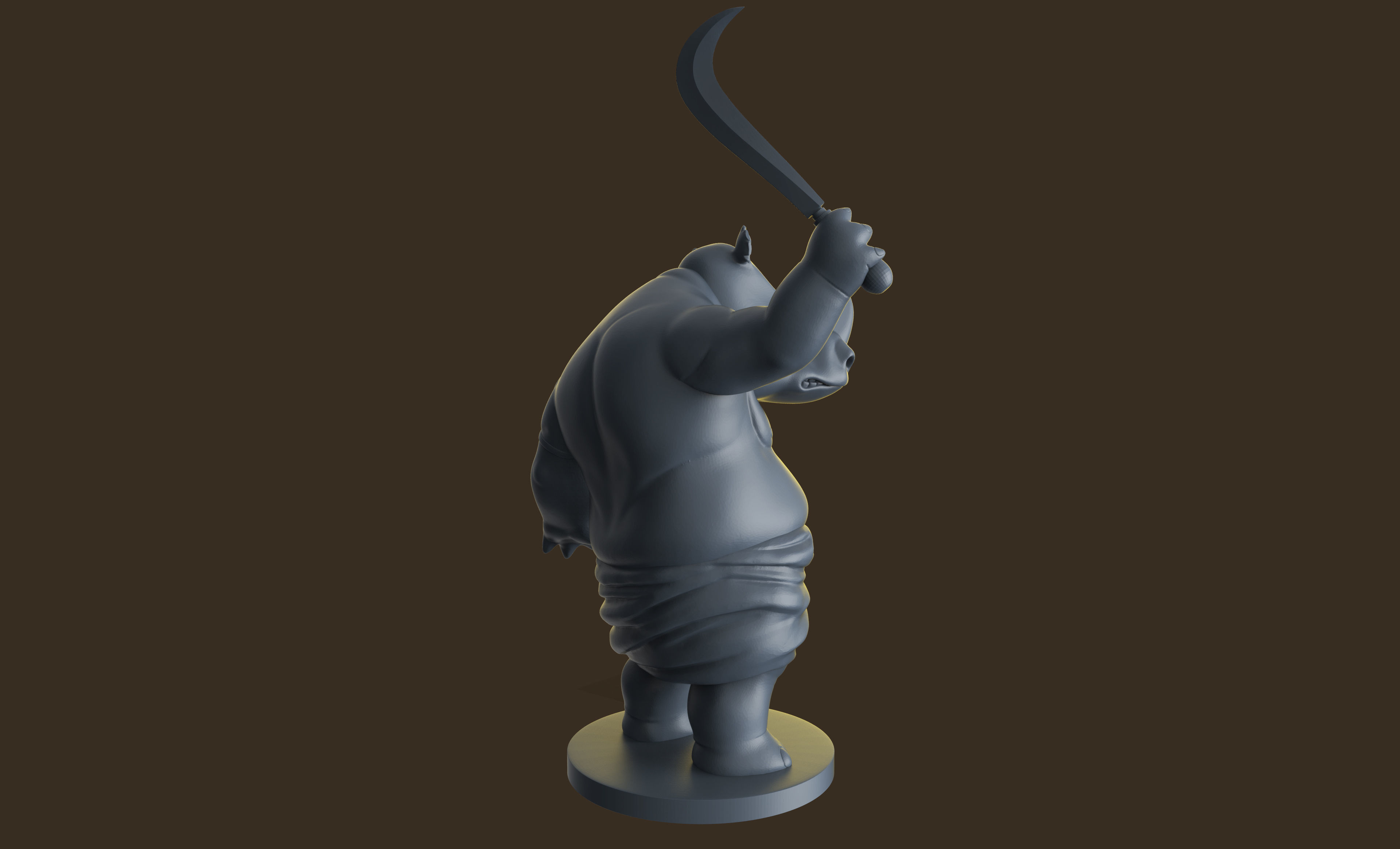Indian Rhino Cartoon   3D print model_6