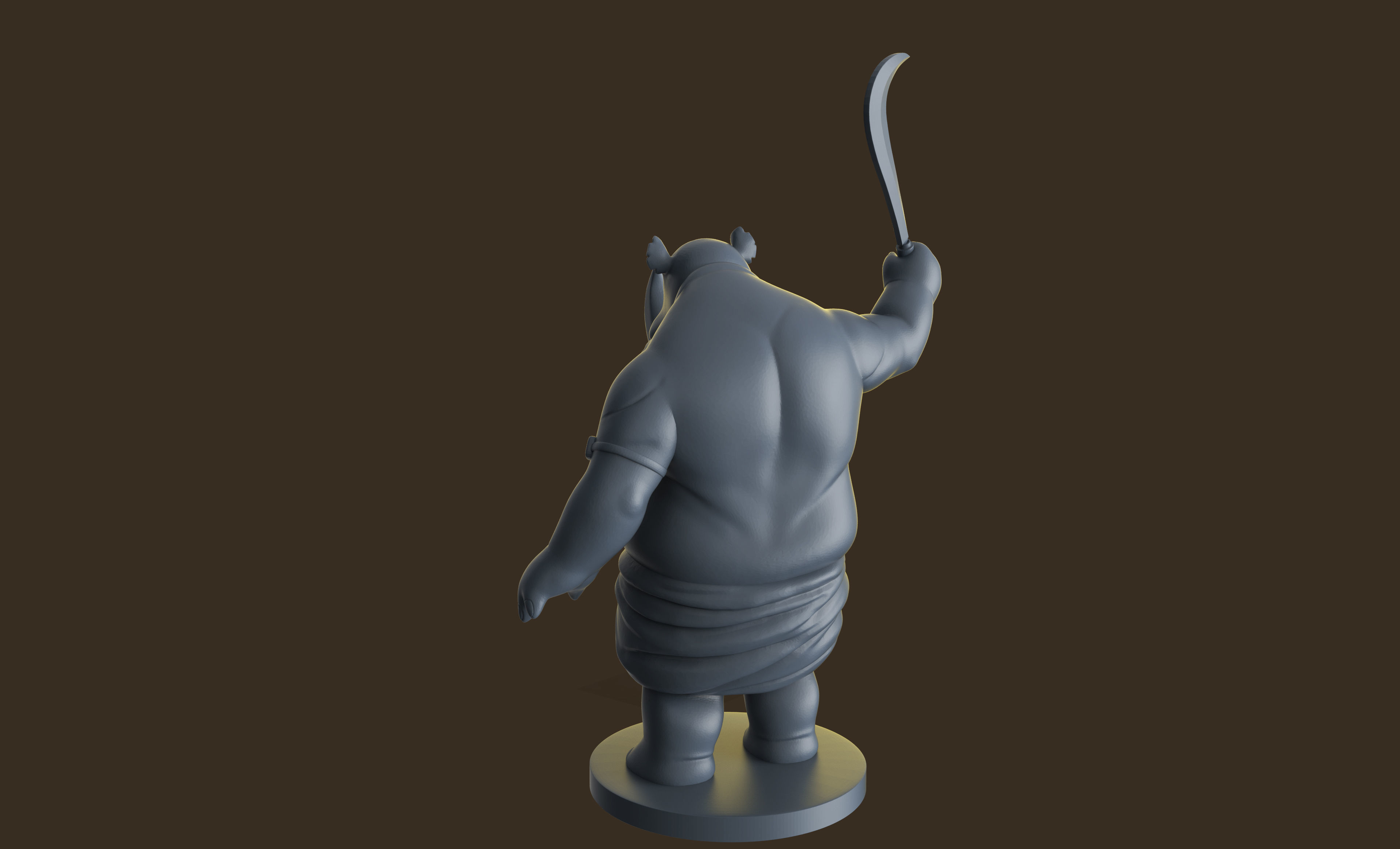 Indian Rhino Cartoon   3D print model_9