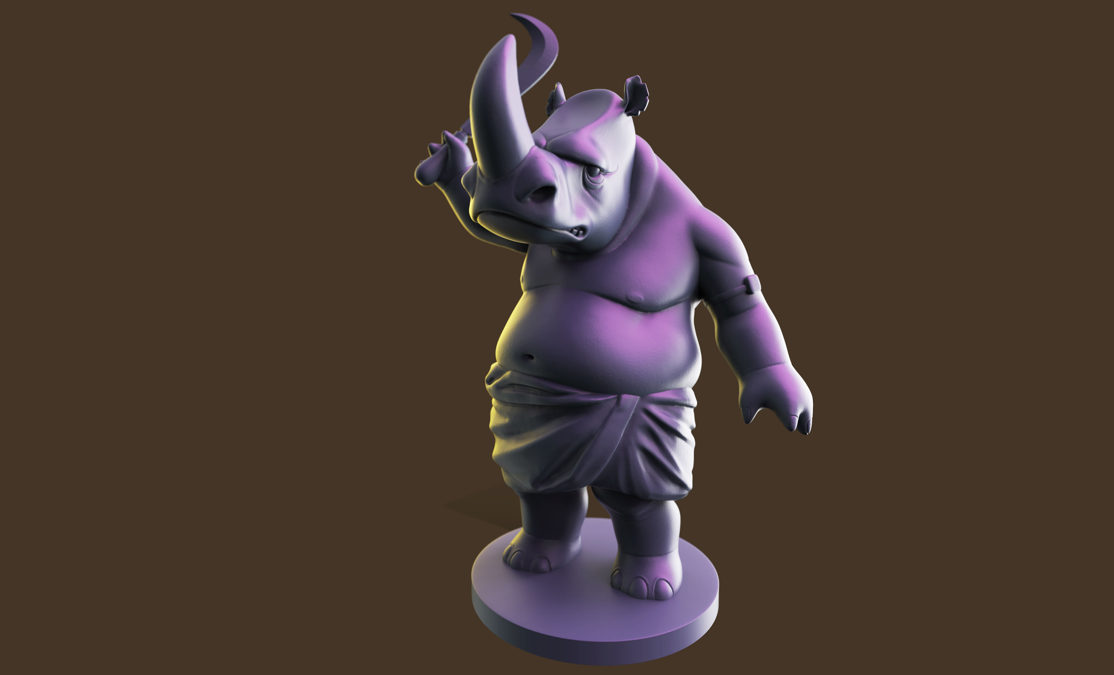 Indian Rhino Cartoon   3D print model_14