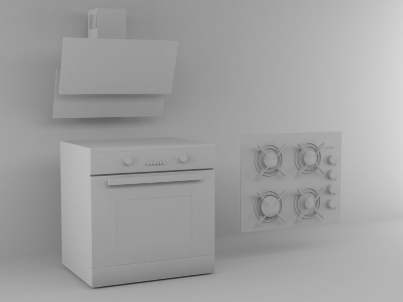 Mutfak Seti Low-poly 3D model_19