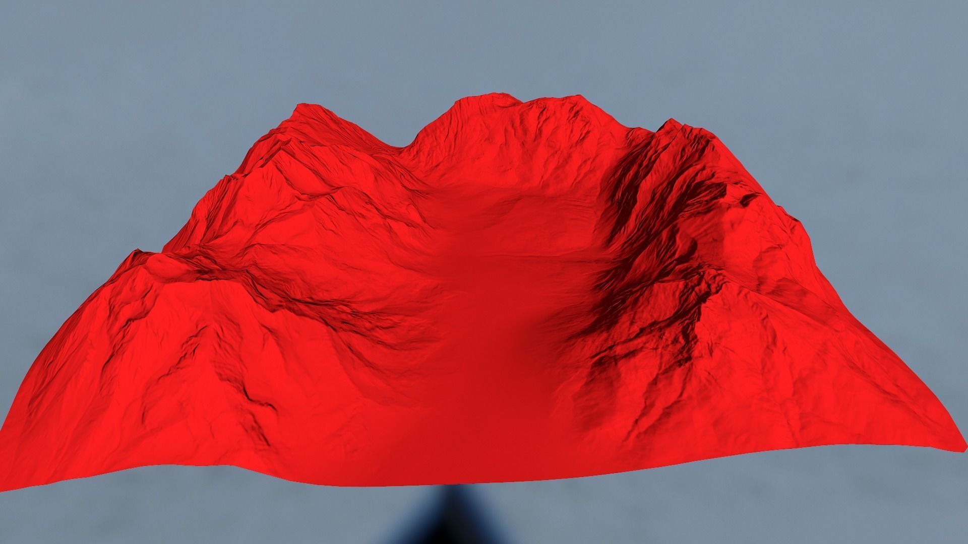 Snowy Mountain Terrain Low-poly 3D model_6