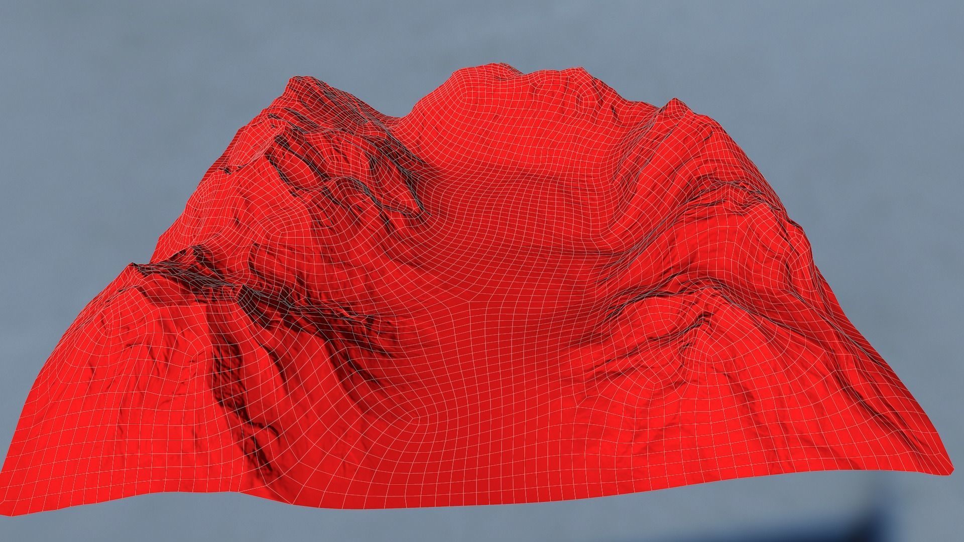 Snowy Mountain Terrain Low-poly 3D model_7