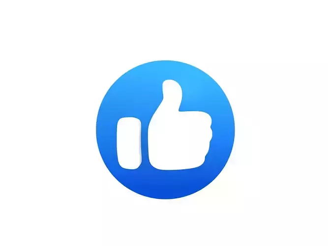 Animated Facebook Like Button Low-poly 3D model