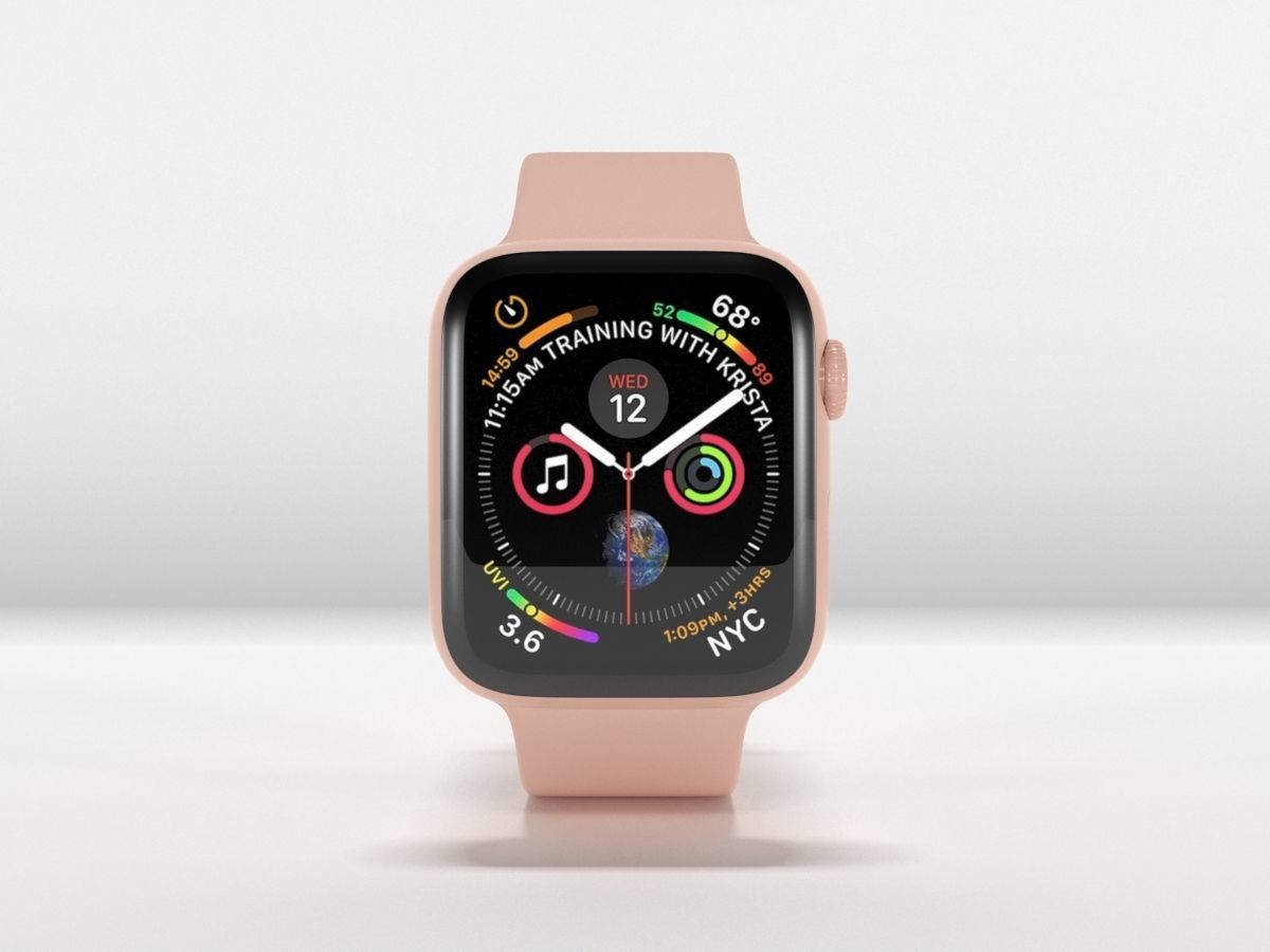 Apple Watch 4 Series Space Gray Silver Gold 3D Model Collection_9