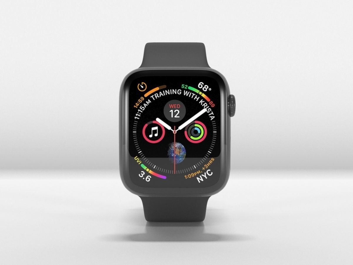 Apple Watch 4 Series Space Gray Silver Gold 3D Model Collection_8