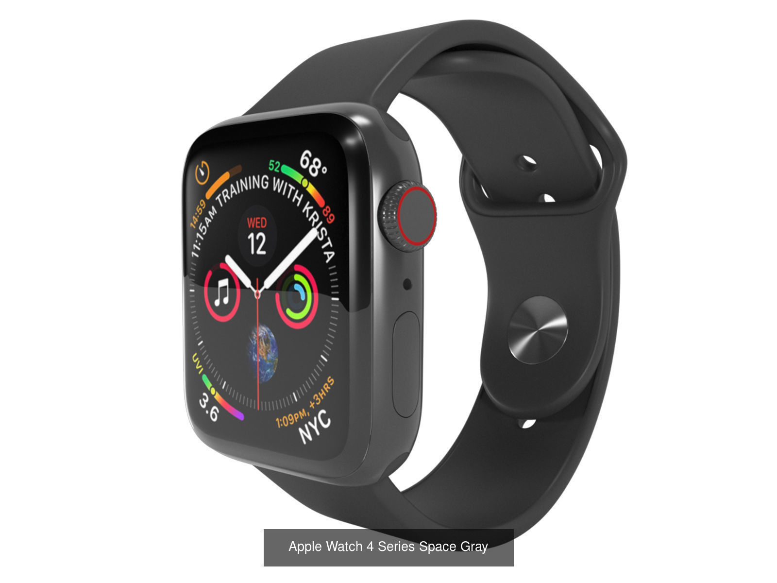 Apple Watch 4 Series Space Gray Silver Gold 3D Model Collection_5