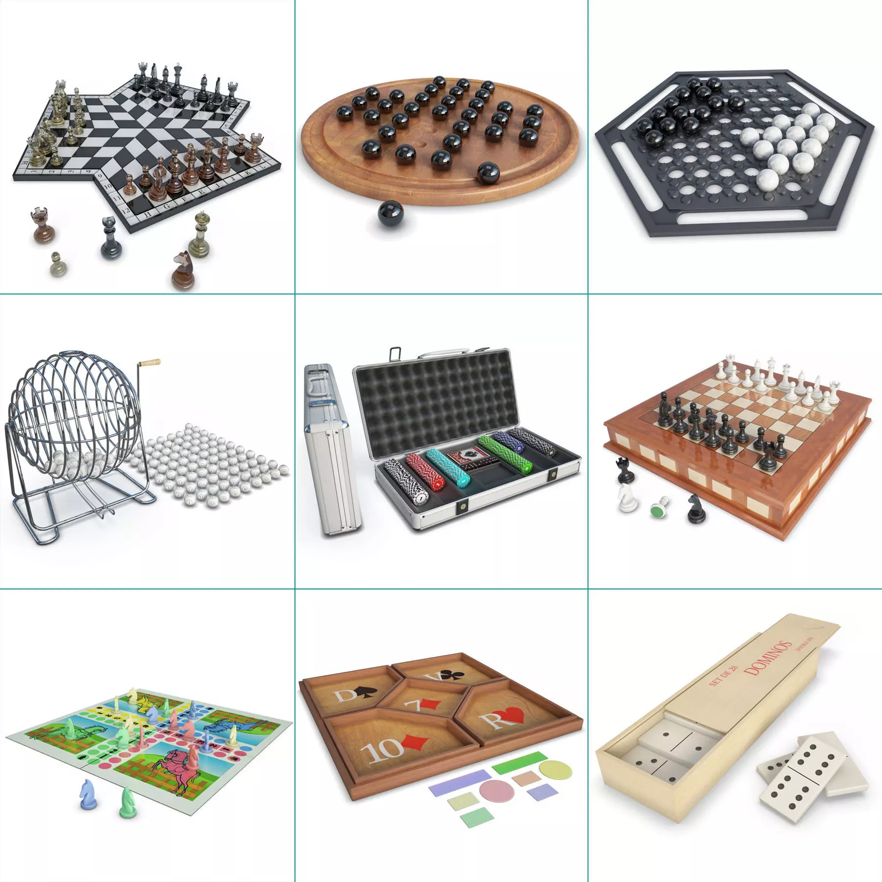 Board Games Collection 3D model_0