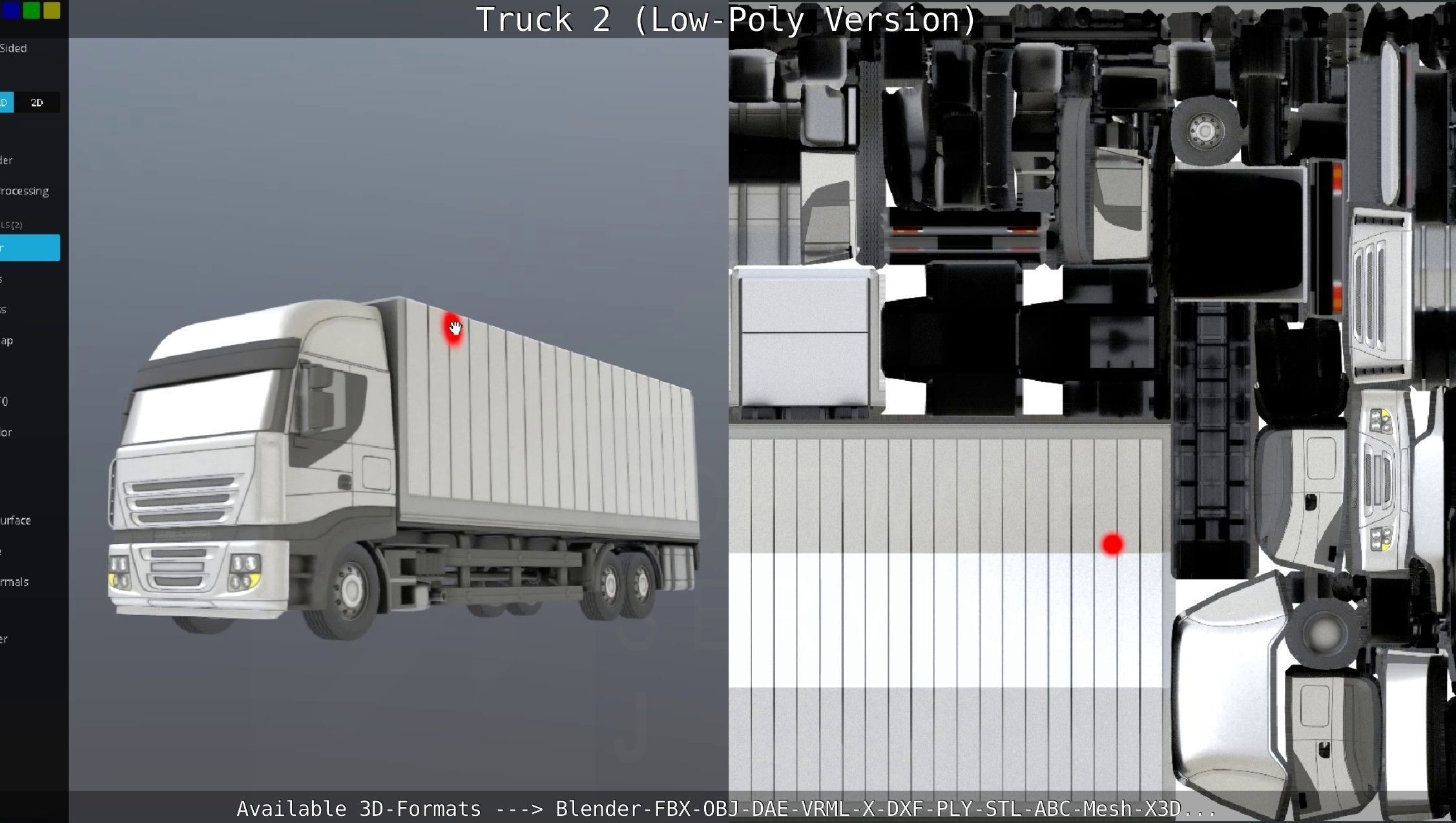 Truck 2 - Low Poly Version Low-poly 3D model_112