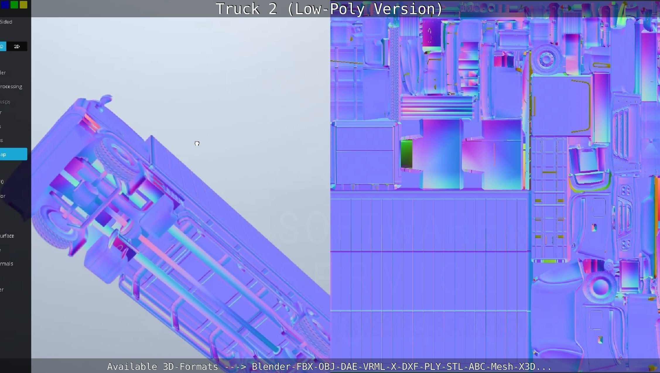 Truck 2 - Low Poly Version Low-poly 3D model_49