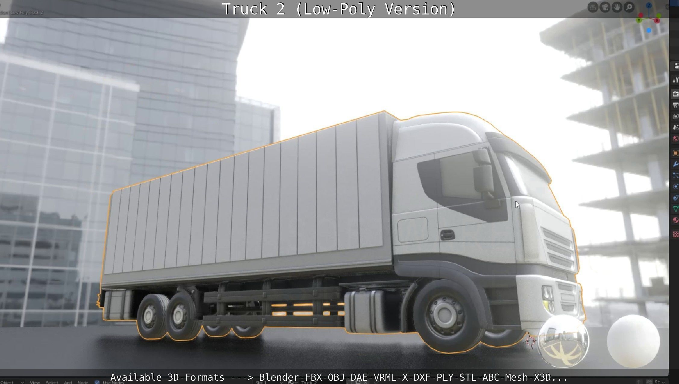 Truck 2 - Low Poly Version Low-poly 3D model_96