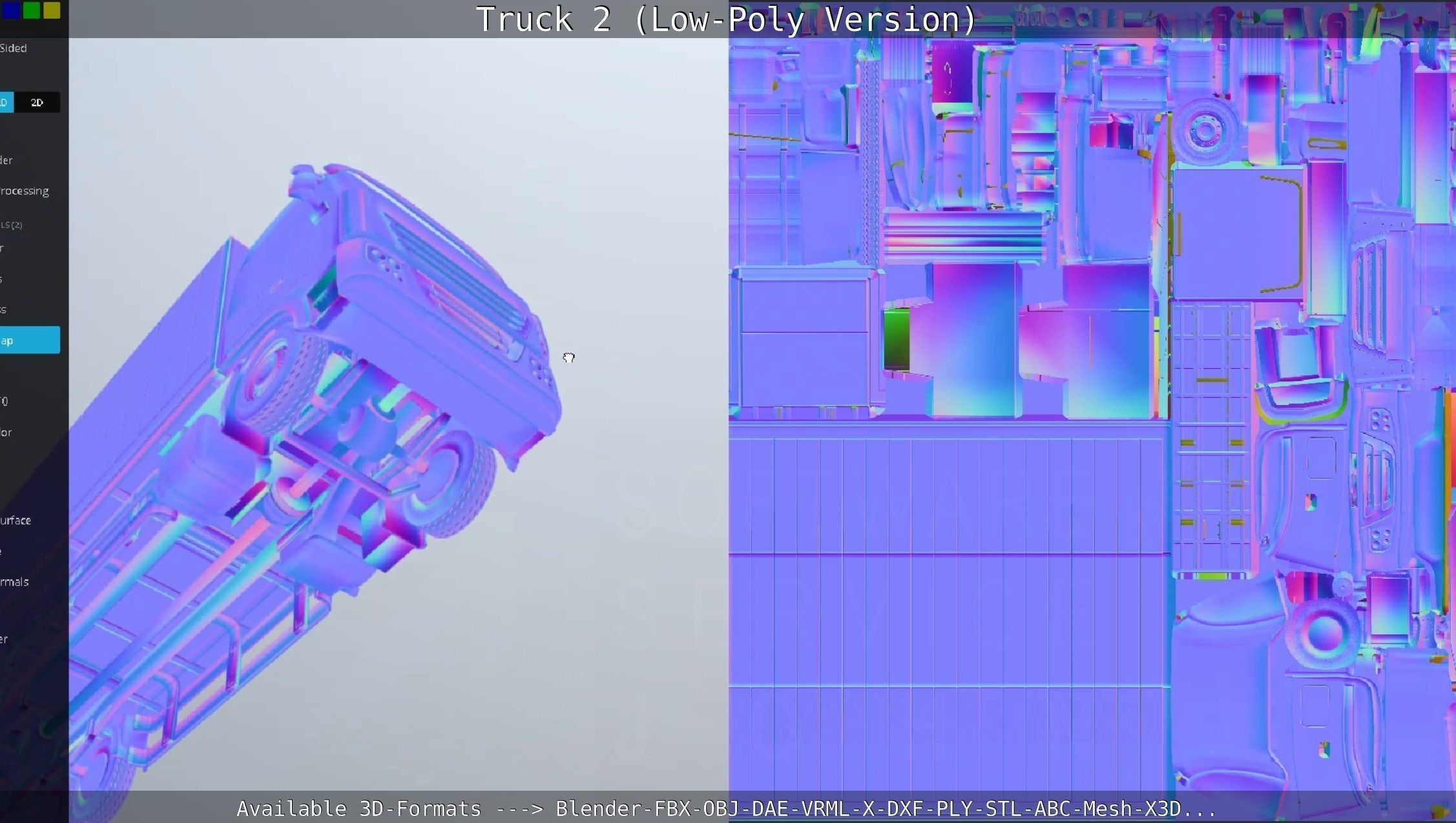 Truck 2 - Low Poly Version Low-poly 3D model_51