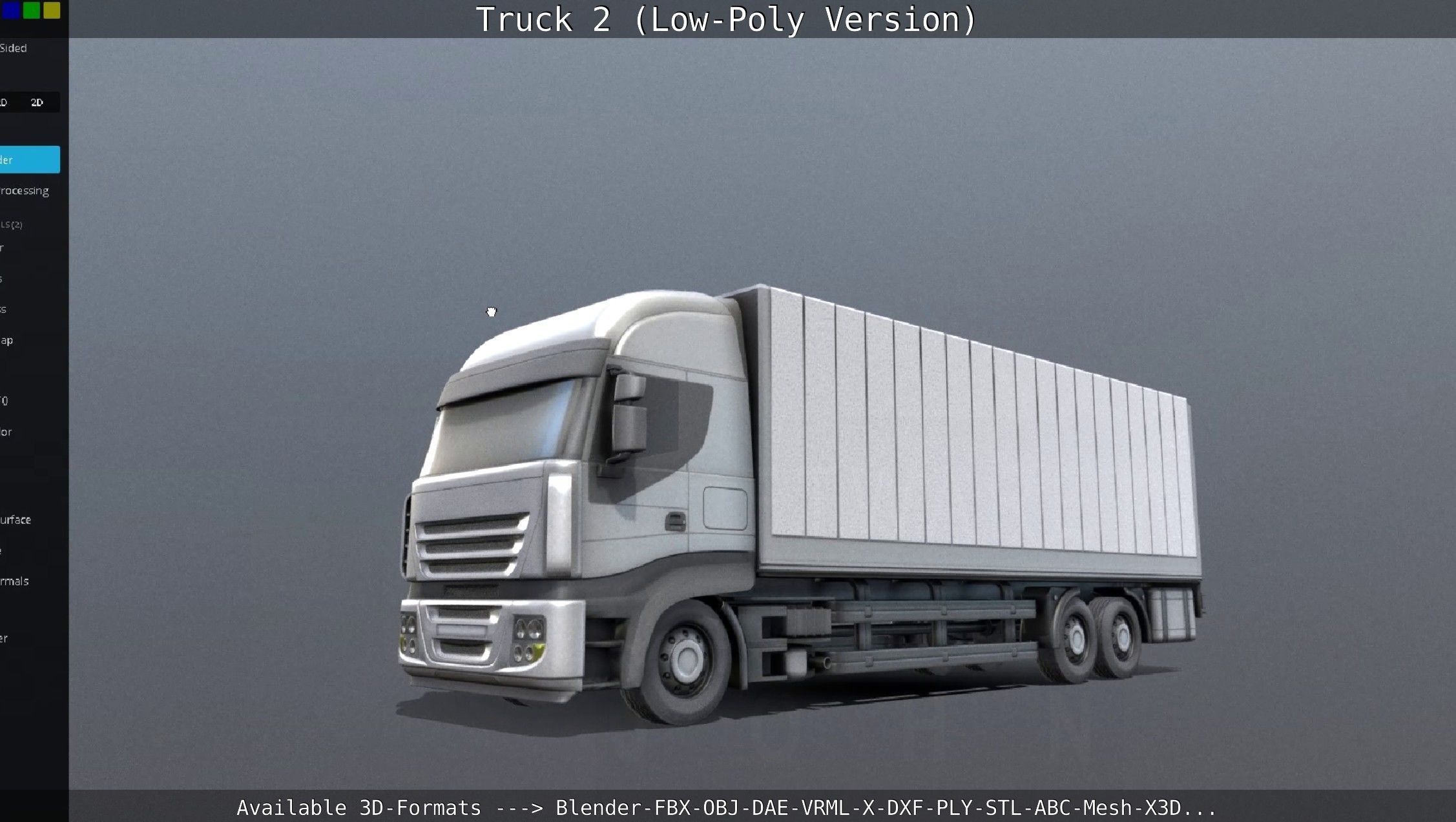 Truck 2 - Low Poly Version Low-poly 3D model_103