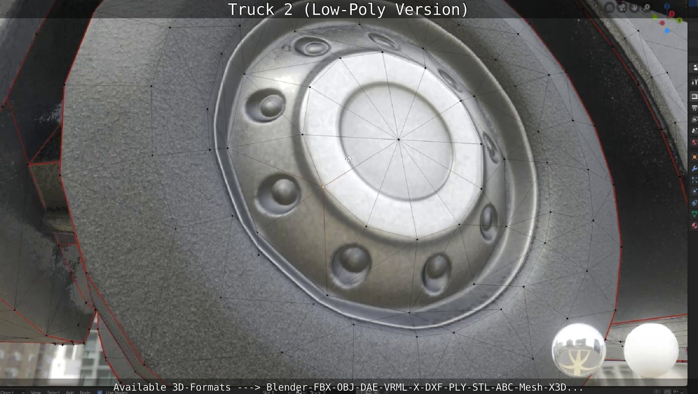 Truck 2 - Low Poly Version Low-poly 3D model_37