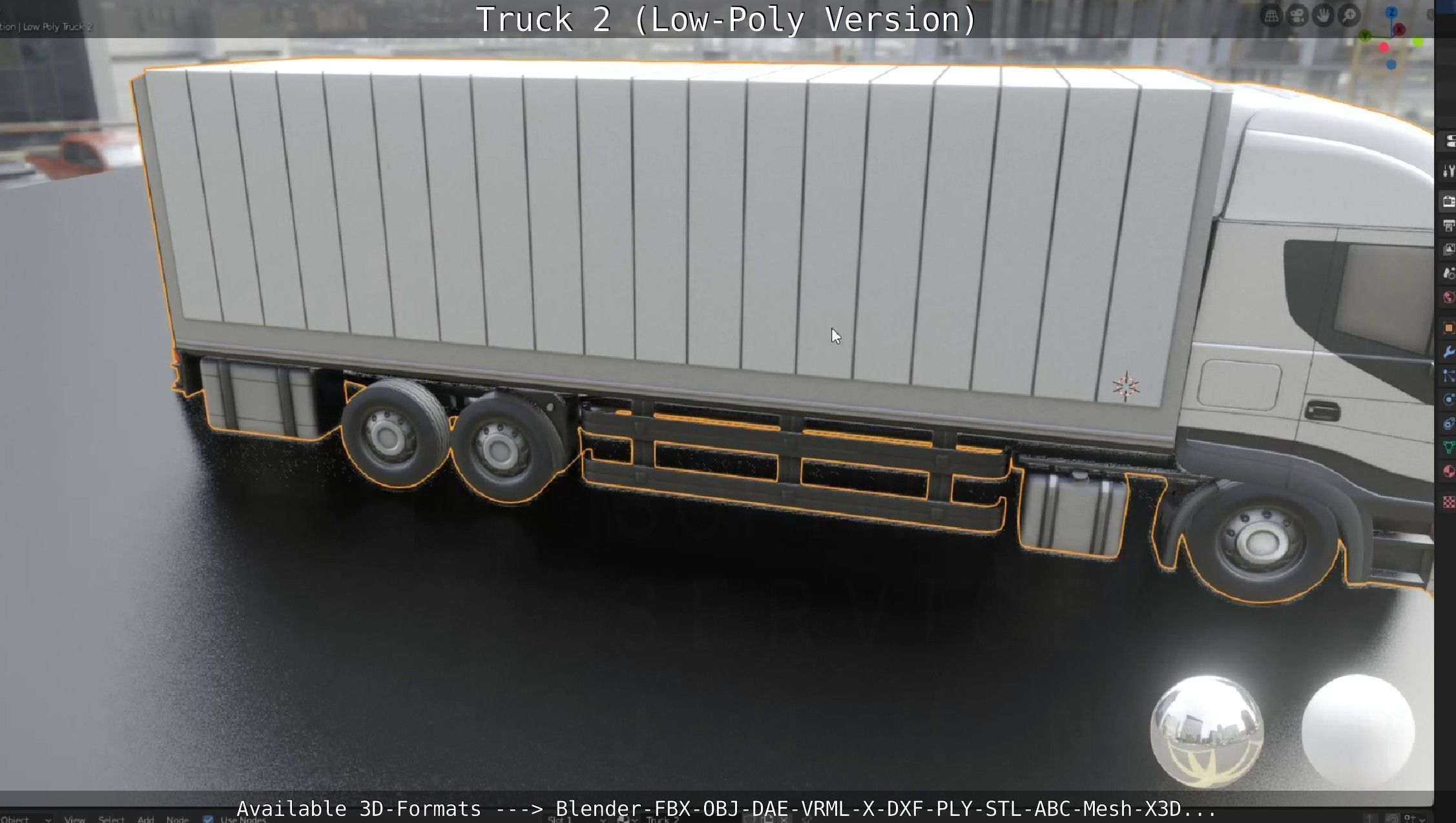 Truck 2 - Low Poly Version Low-poly 3D model_86