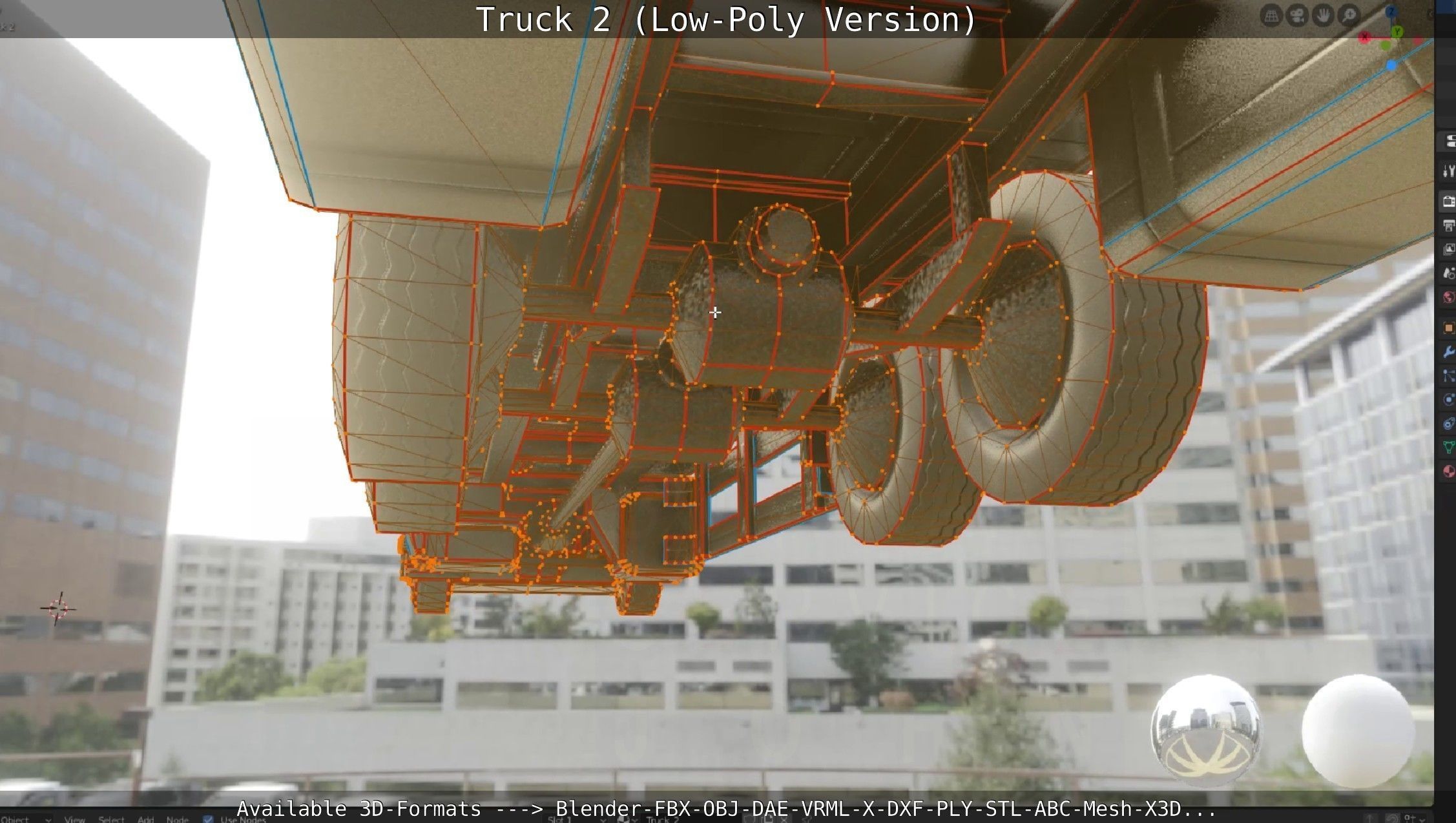Truck 2 - Low Poly Version Low-poly 3D model_80
