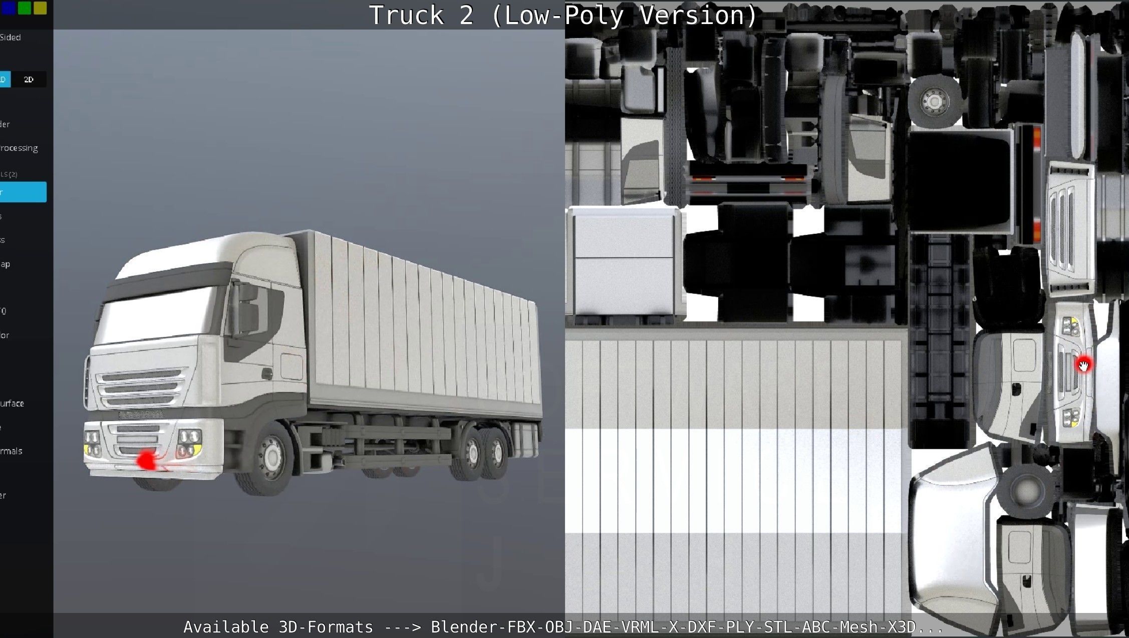 Truck 2 - Low Poly Version Low-poly 3D model_115