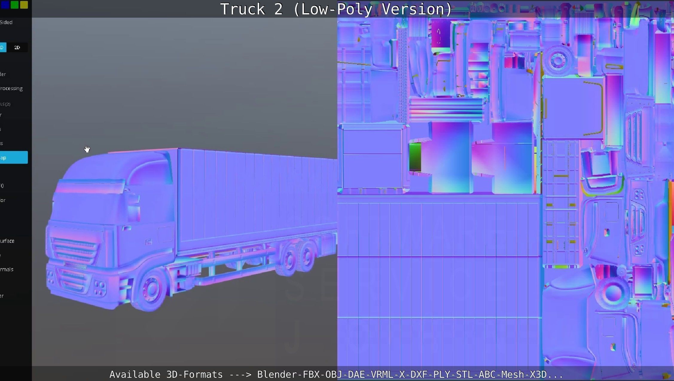 Truck 2 - Low Poly Version Low-poly 3D model_146