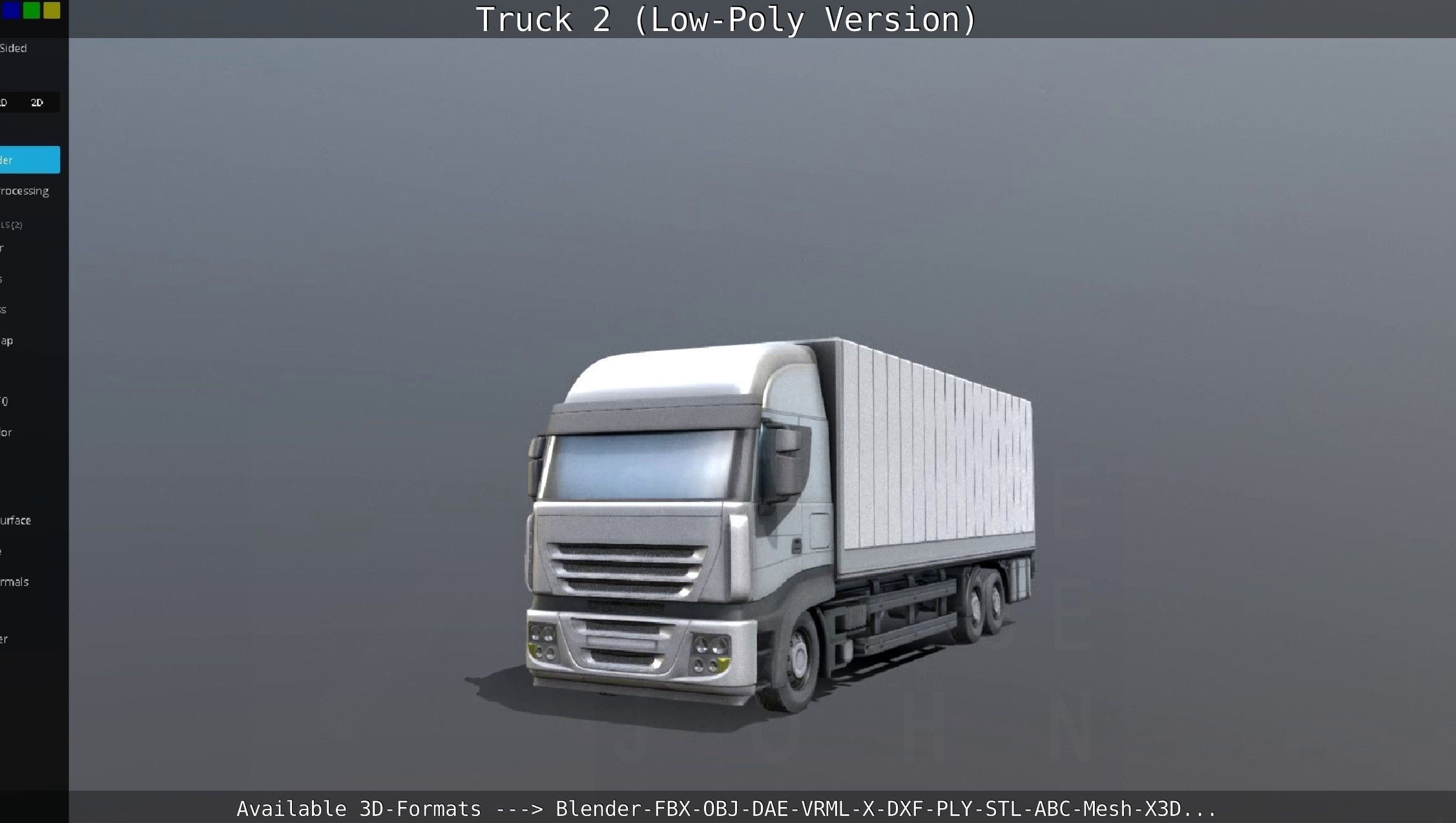 Truck 2 - Low Poly Version Low-poly 3D model_67