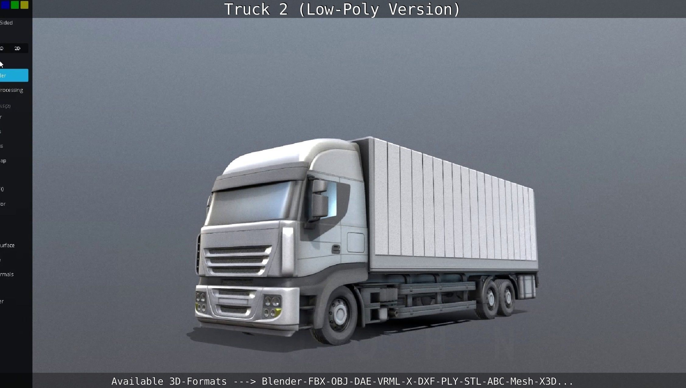 Truck 2 - Low Poly Version Low-poly 3D model_104