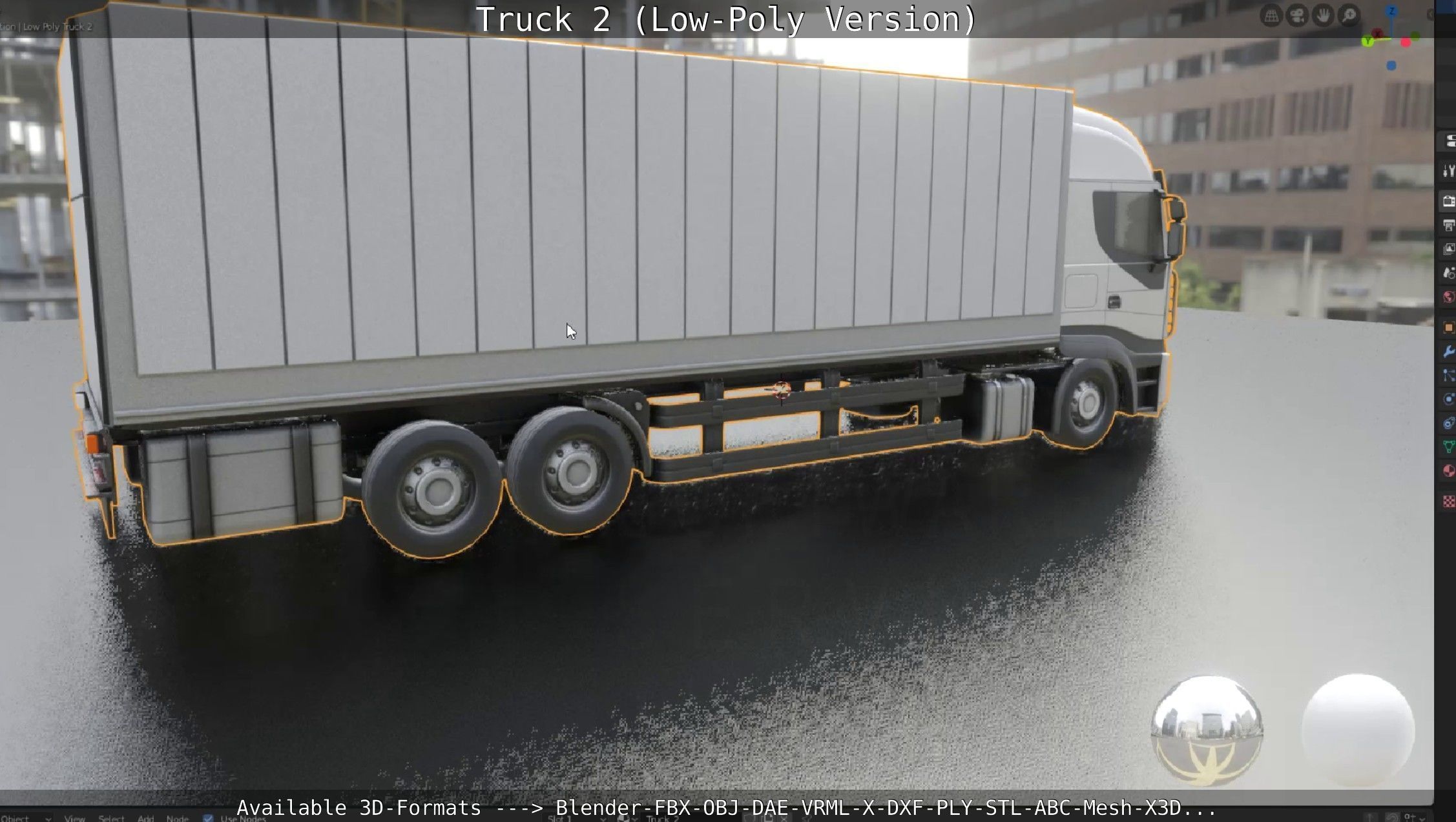 Truck 2 - Low Poly Version Low-poly 3D model_84