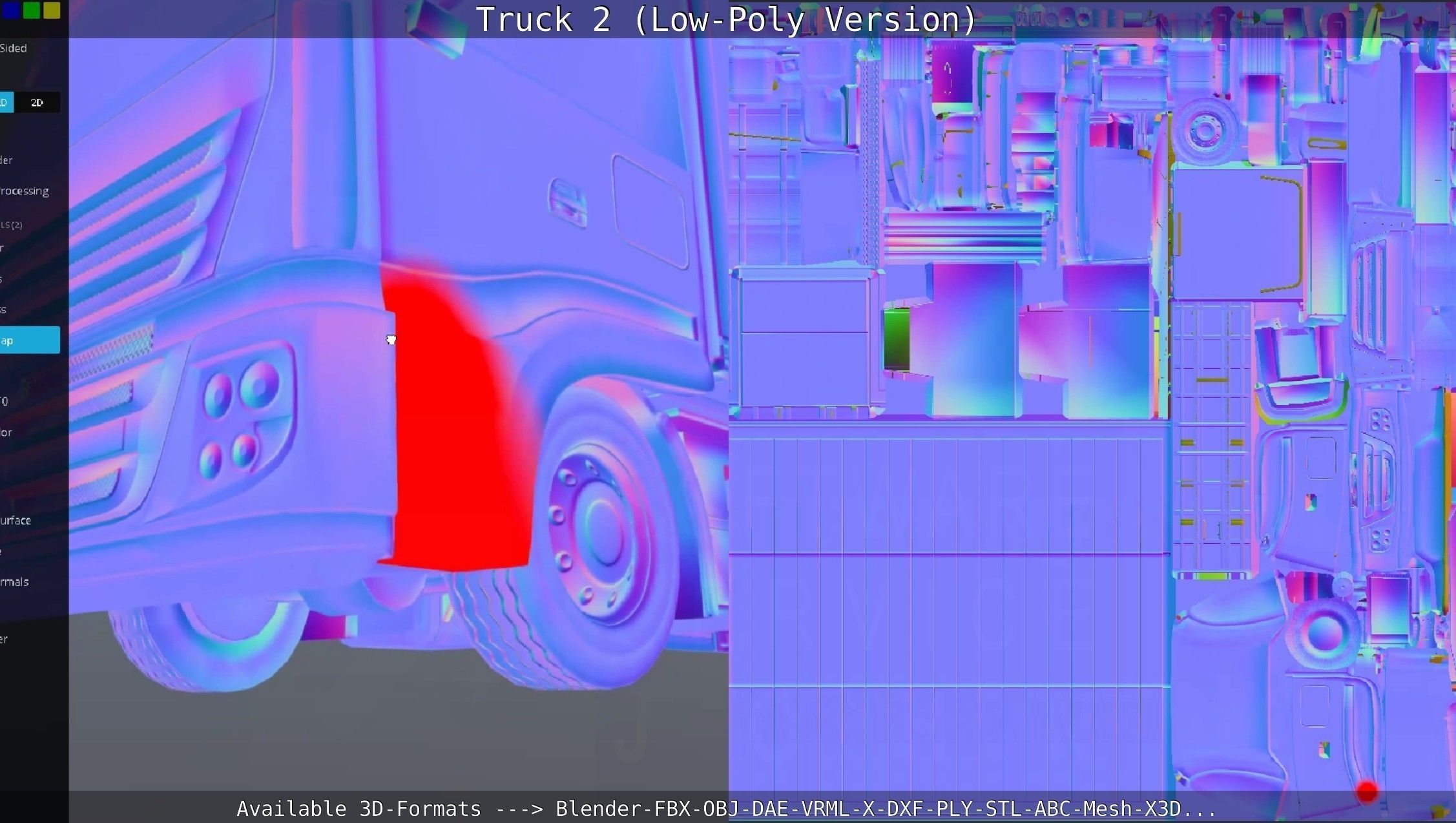 Truck 2 - Low Poly Version Low-poly 3D model_148