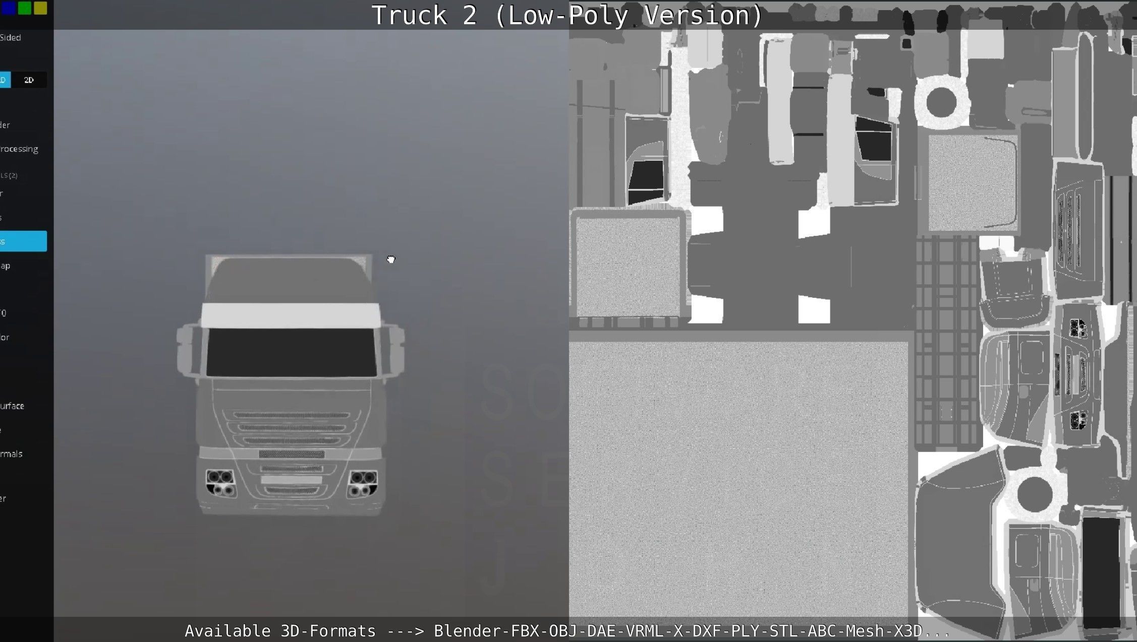 Truck 2 - Low Poly Version Low-poly 3D model_134