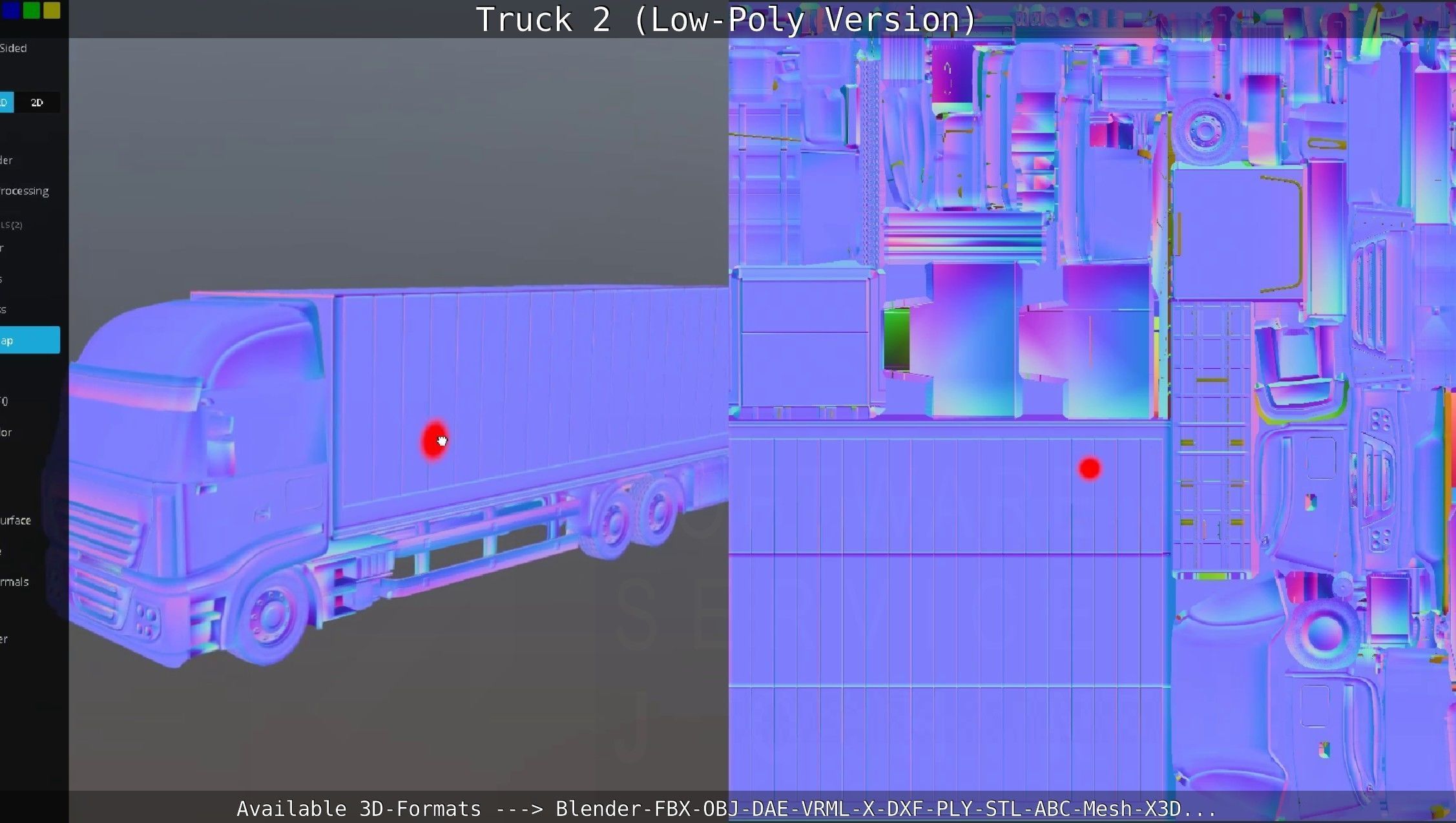 Truck 2 - Low Poly Version Low-poly 3D model_53