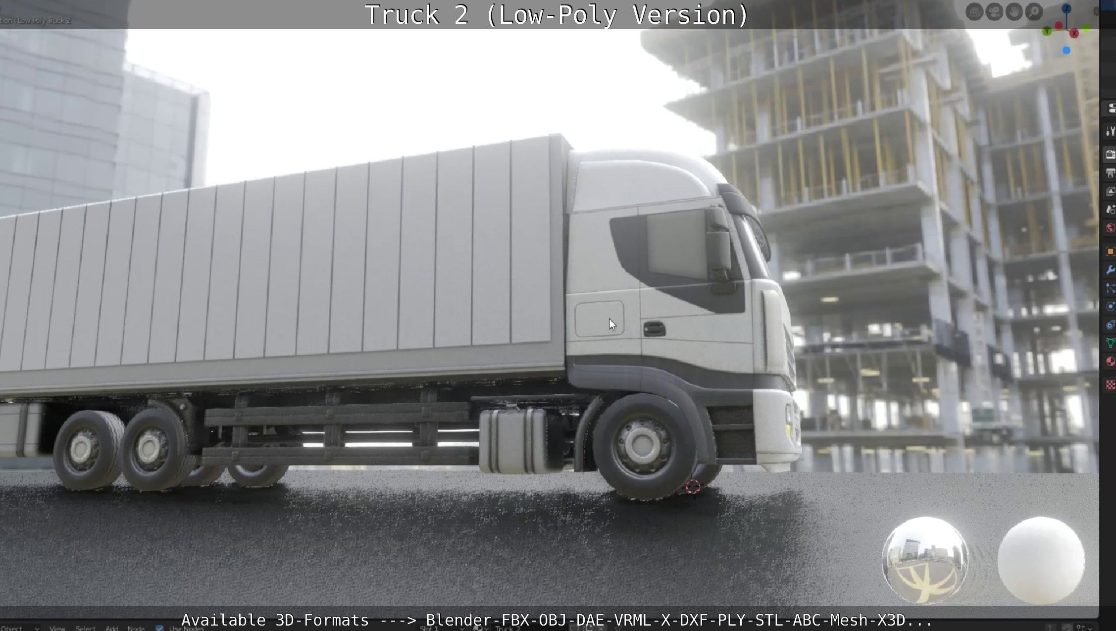 Truck 2 - Low Poly Version Low-poly 3D model_30