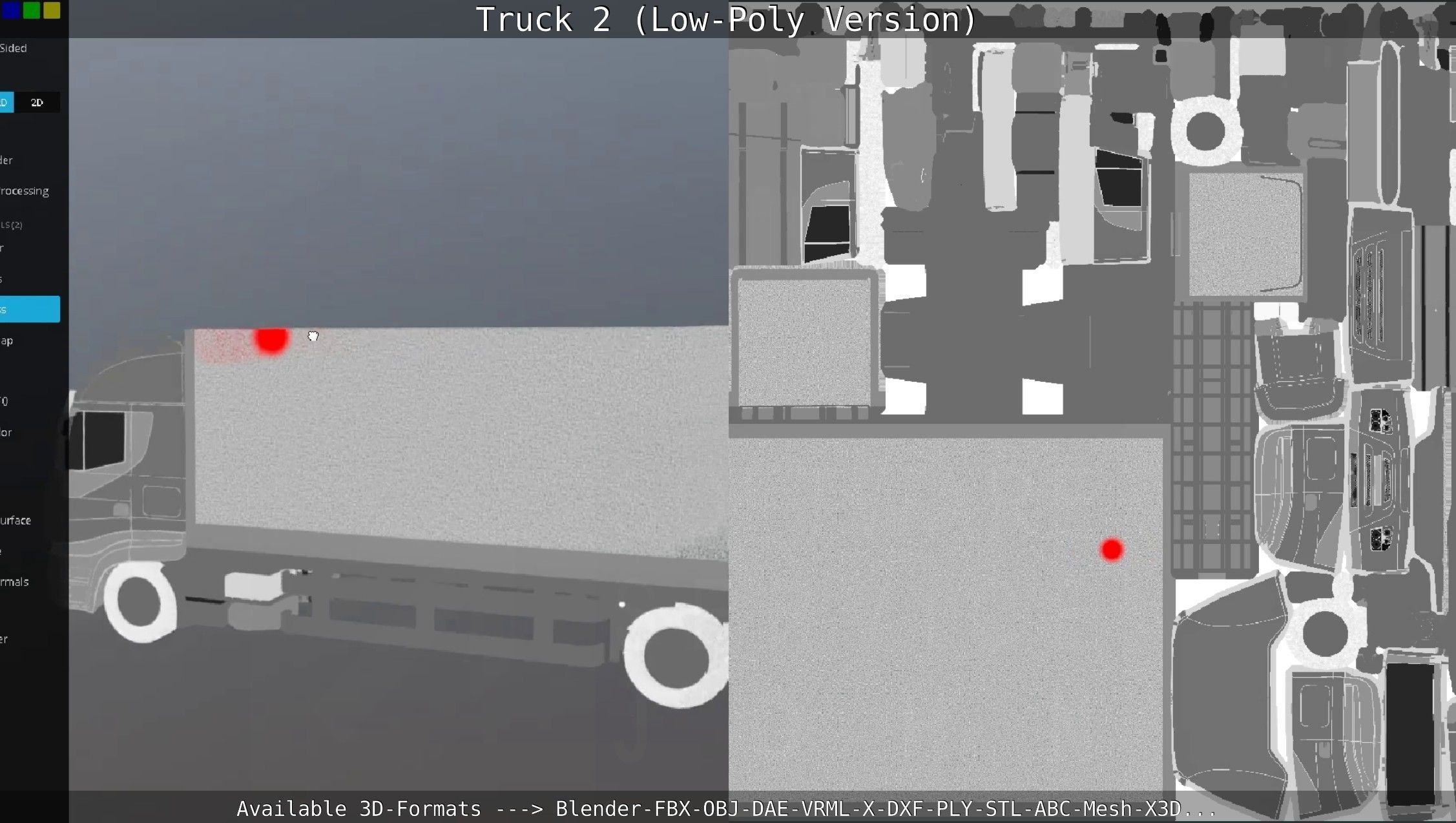 Truck 2 - Low Poly Version Low-poly 3D model_135