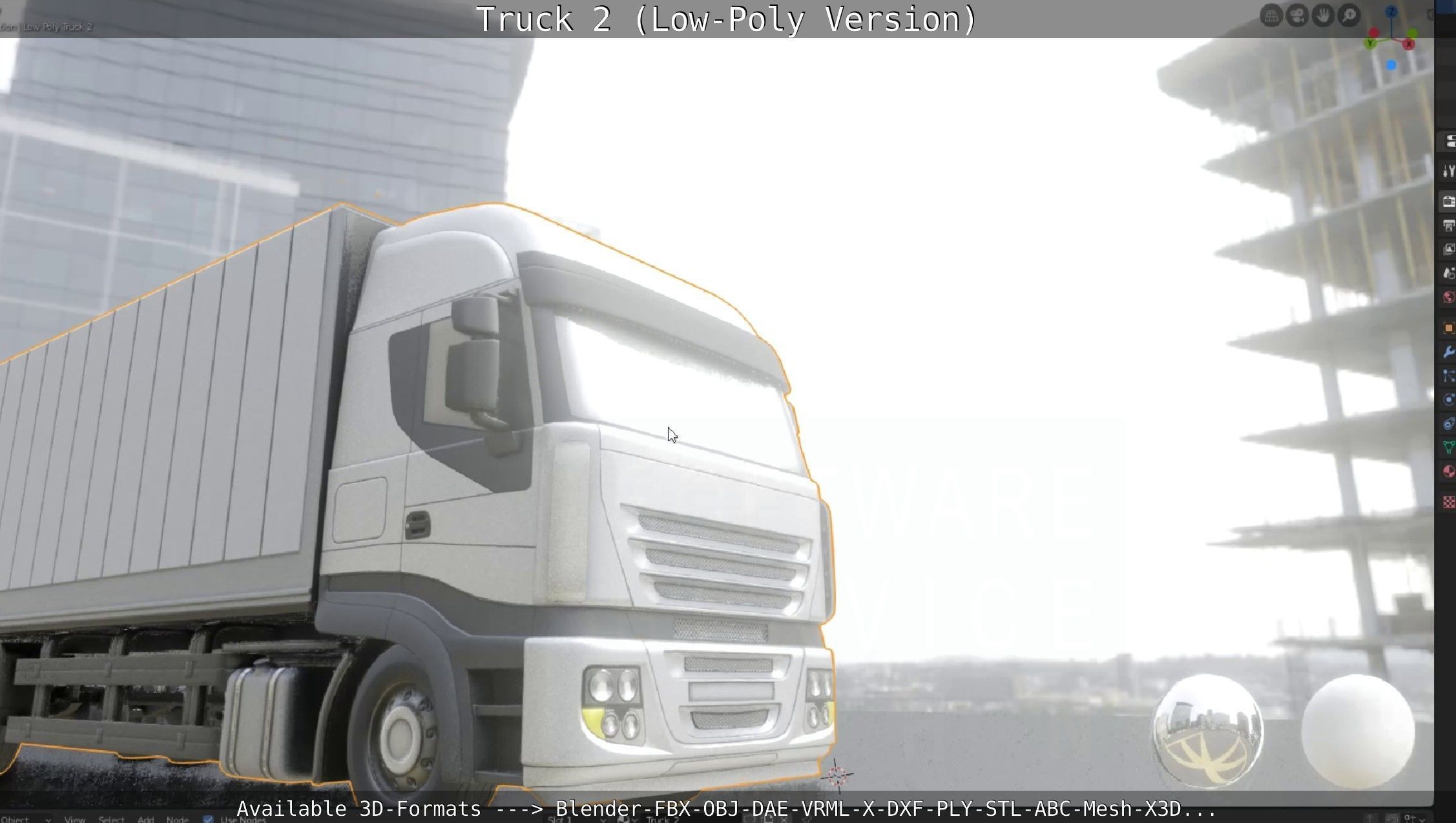 Truck 2 - Low Poly Version Low-poly 3D model_93