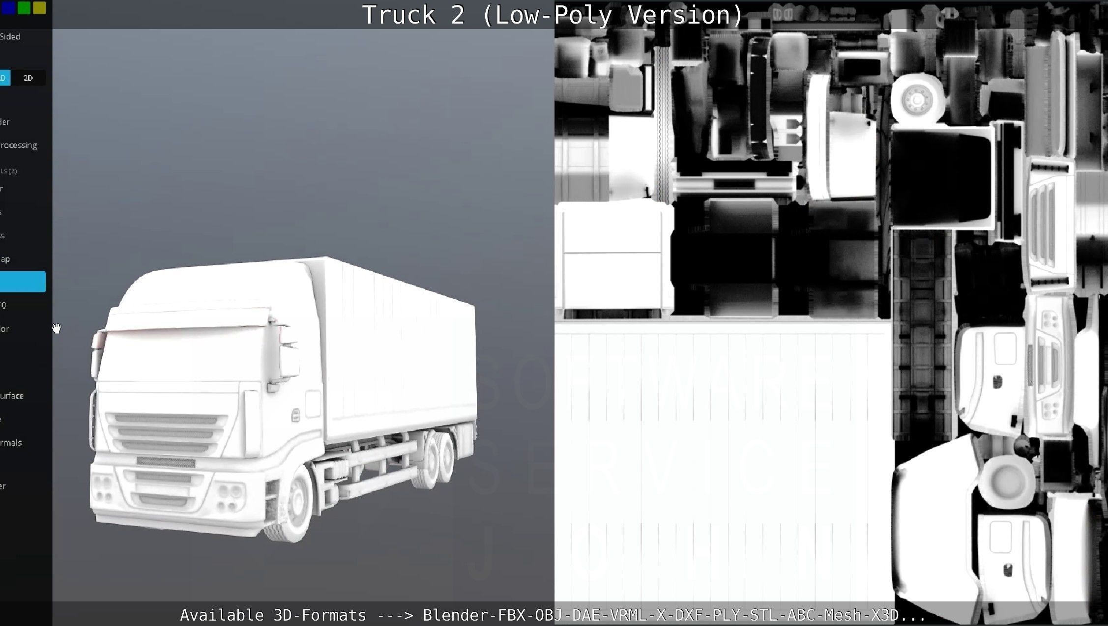 Truck 2 - Low Poly Version Low-poly 3D model_57