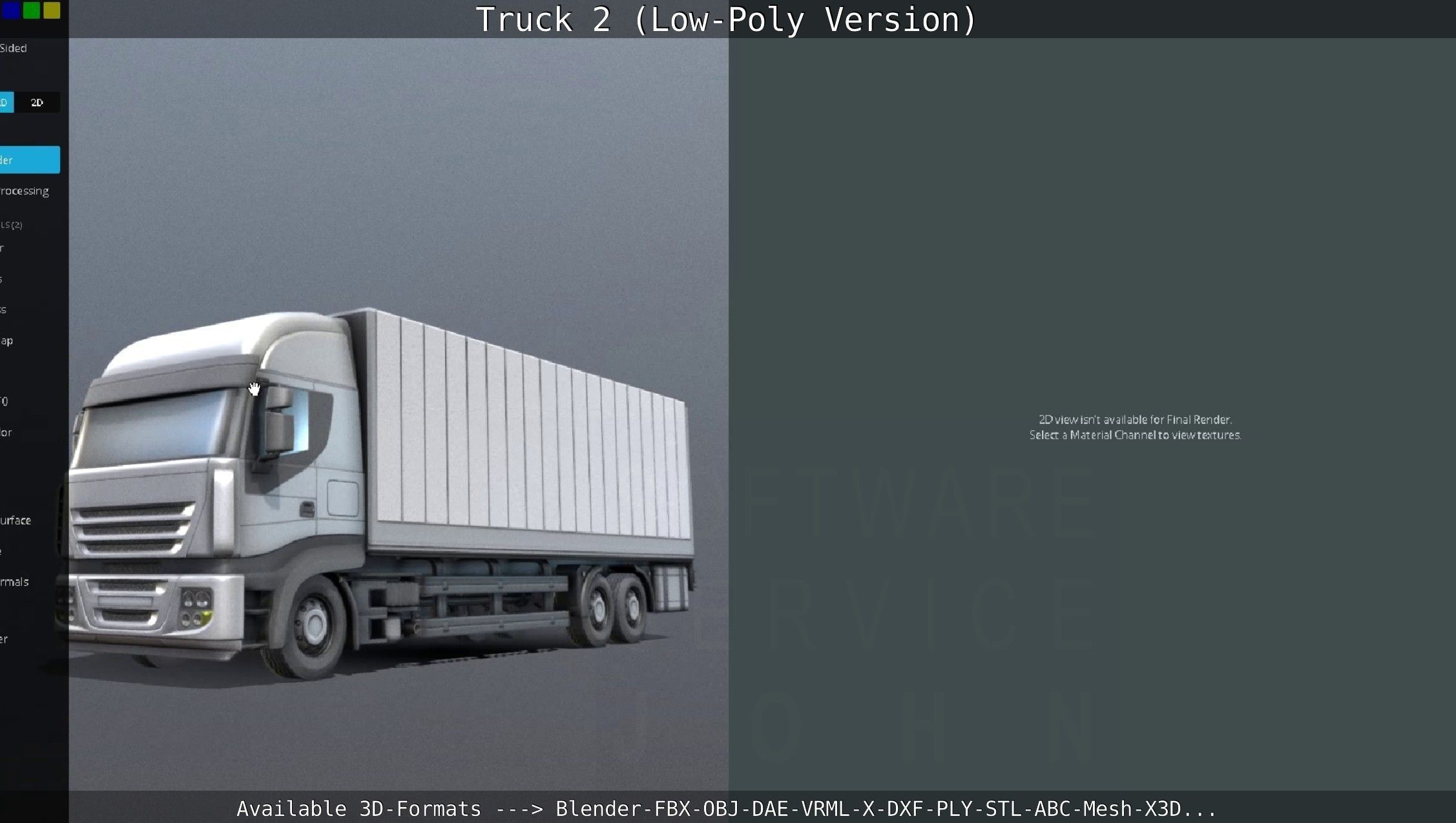 Truck 2 - Low Poly Version Low-poly 3D model_107