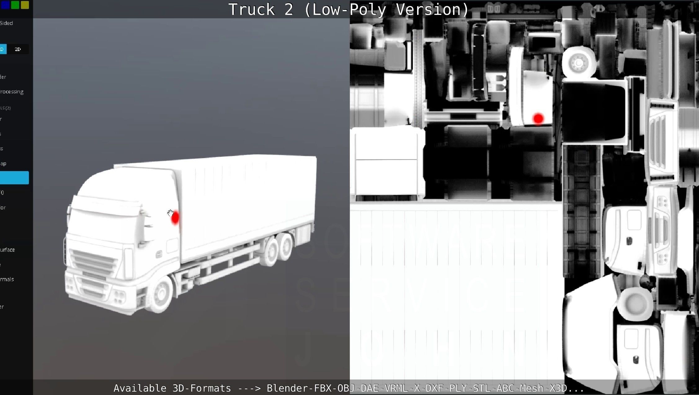 Truck 2 - Low Poly Version Low-poly 3D model_54