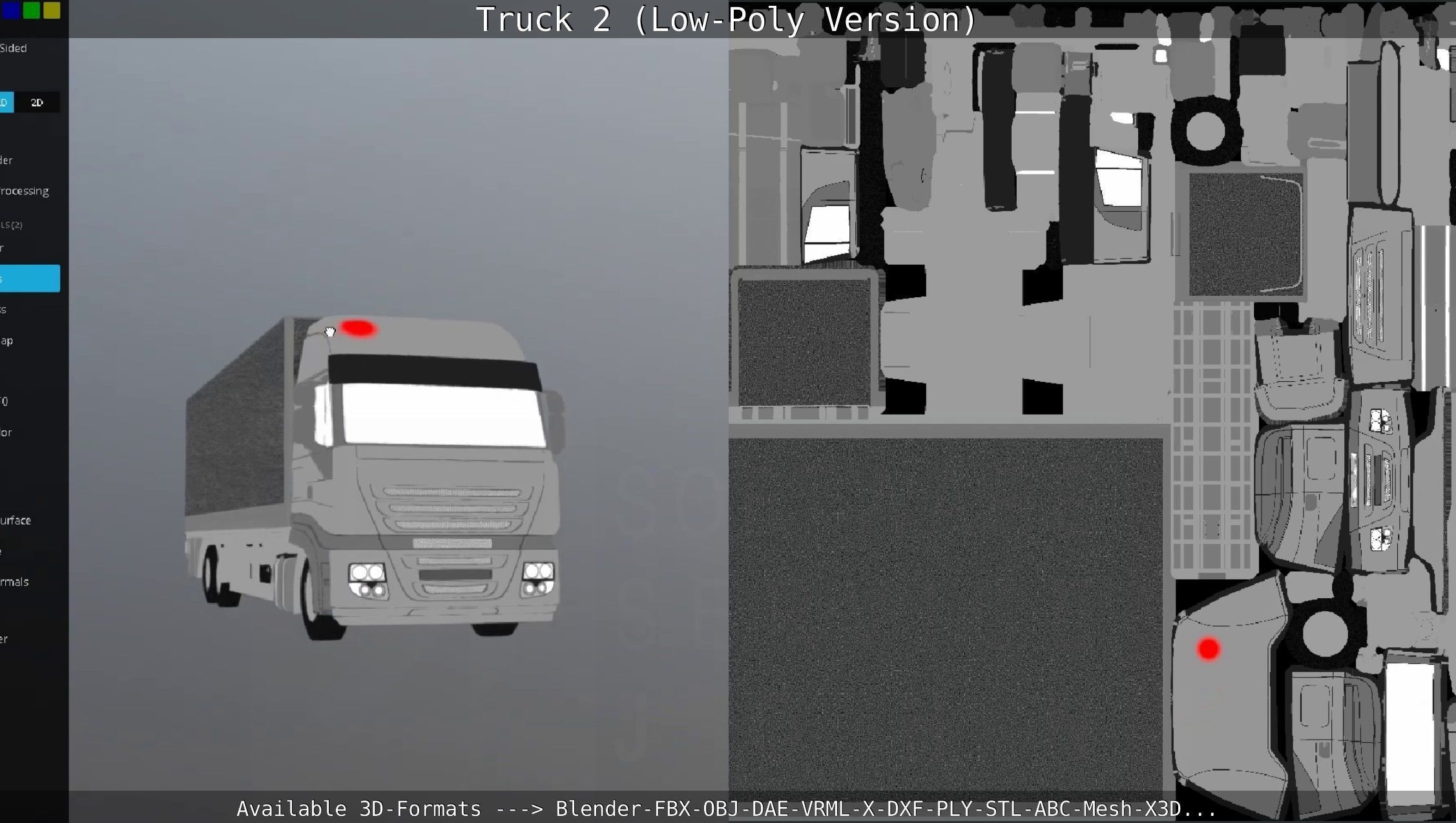 Truck 2 - Low Poly Version Low-poly 3D model_128